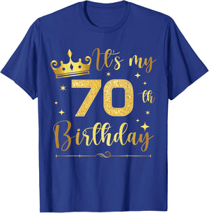 It's My 70 Year Old Birthday Crown 70th B-Day Crew Party T-Shirt - T-Shirt | Royal