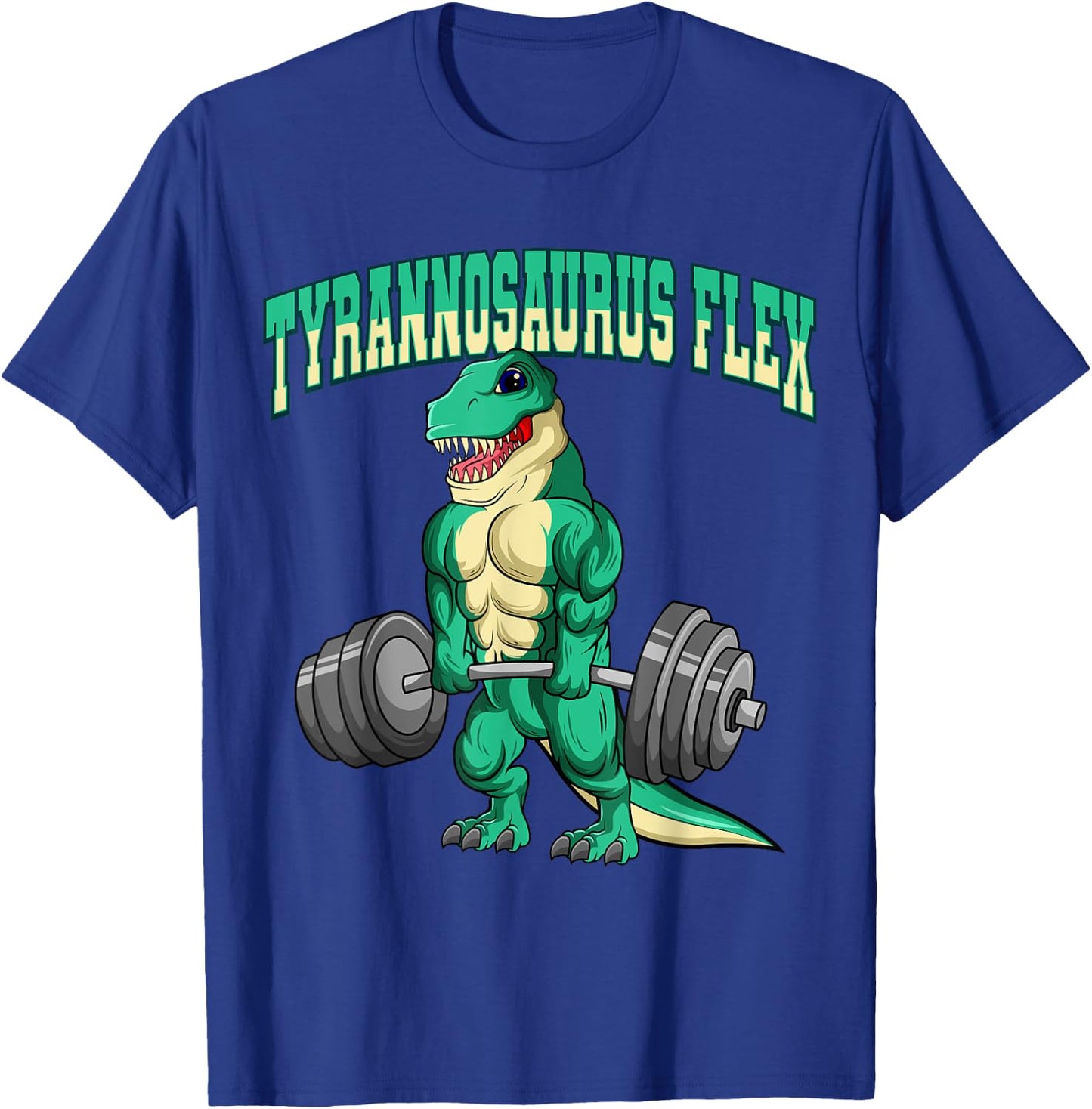 Bodybuilding Fitness Tyrannosaurus Flex Dinosaur Dino T-Rex T-Shirt - T-Shirt | Royal