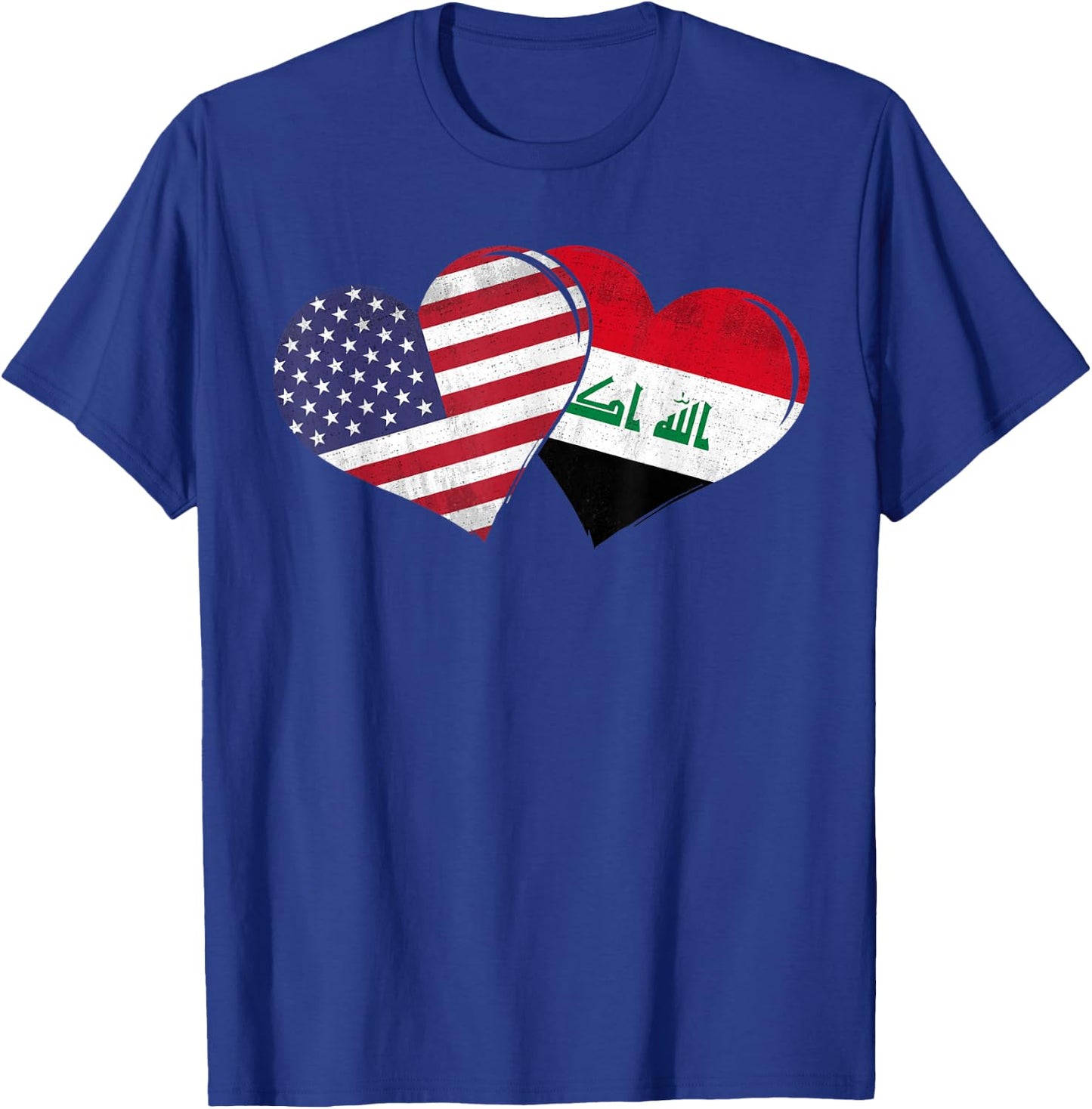 Vintage Iraq - American Flag Heart For Iraqi T-Shirt - T-Shirt | Royal