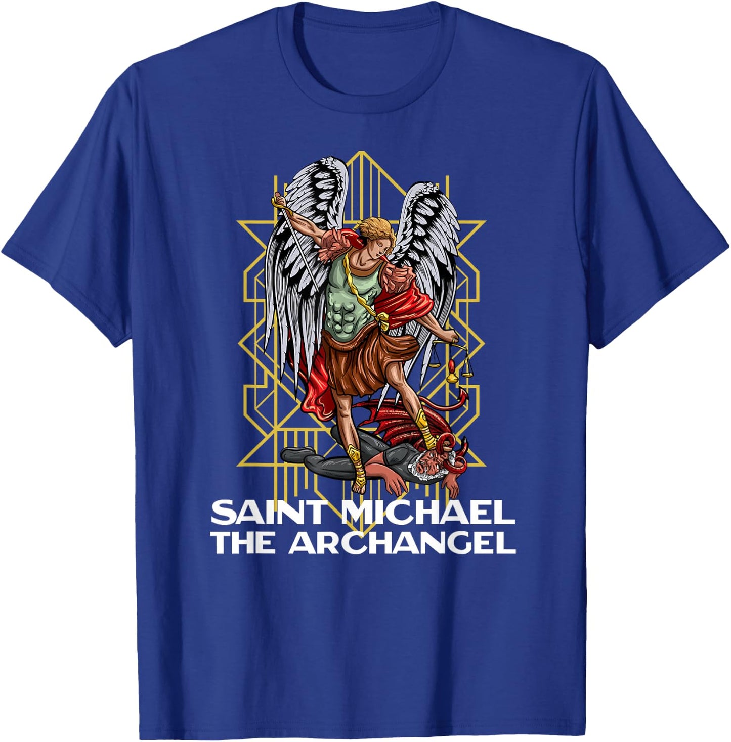 Saint Michael The Archangel Catholic T-Shirt - T-Shirt | Royal