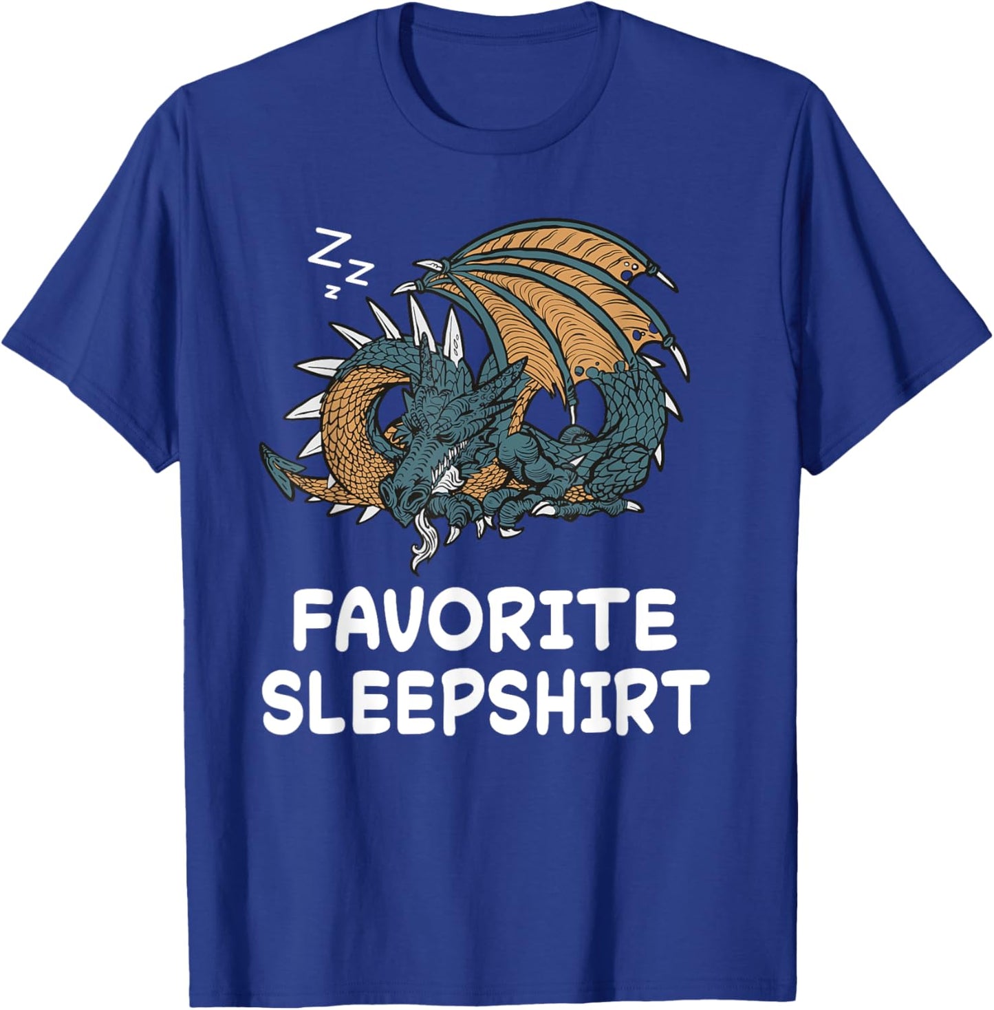 Dragon Dragons Nap Sleeping Sleep Pajama Nightgown T-Shirt - T-Shirt | Royal