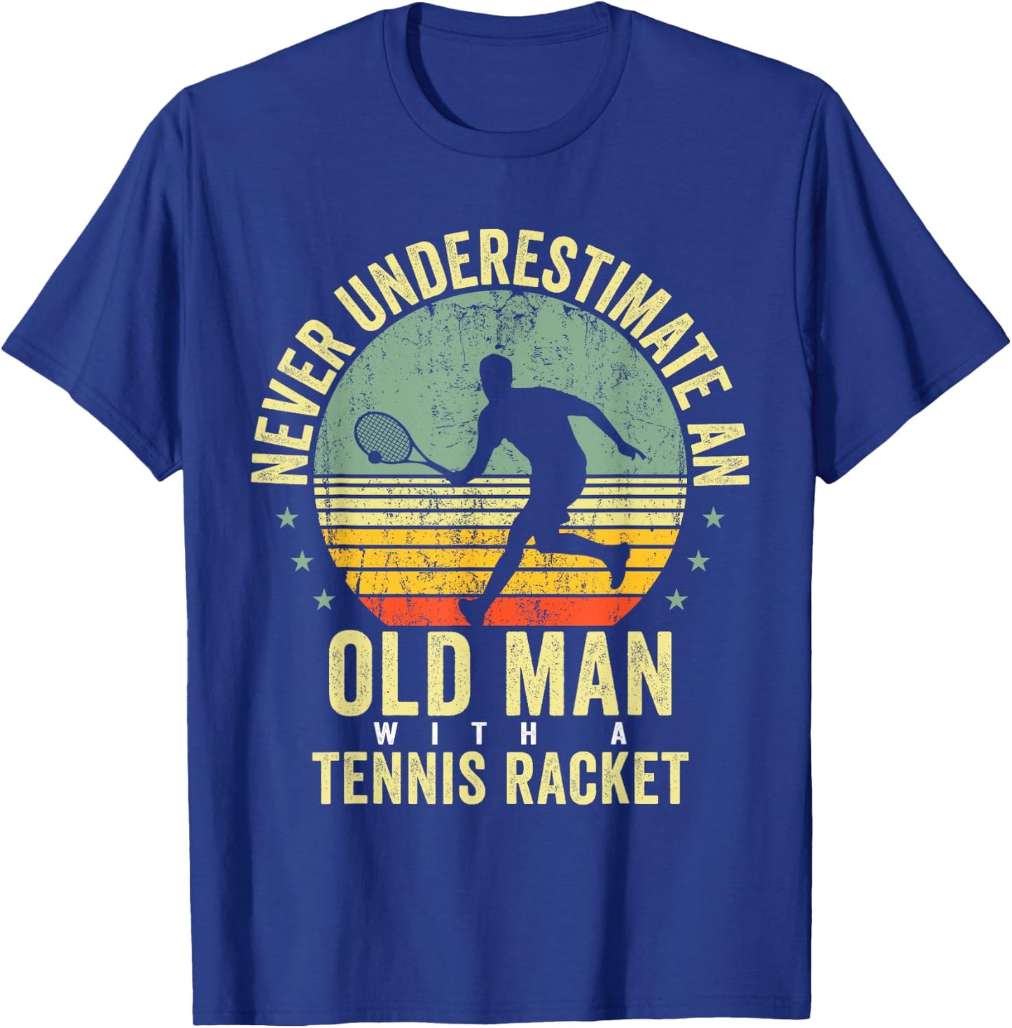 Tennis Shirt Women Kids Grandpa Tennis Player Racket T-Shirt - T-Shirt | Royal