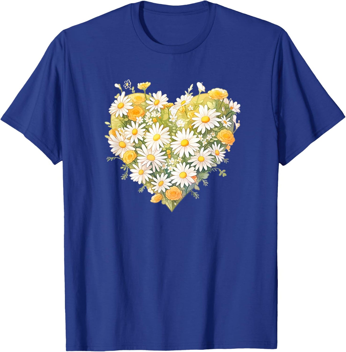 Daisy, Heart, Love, Flower, Fashion, Valentine's Day T-Shirt - T-Shirt | Royal