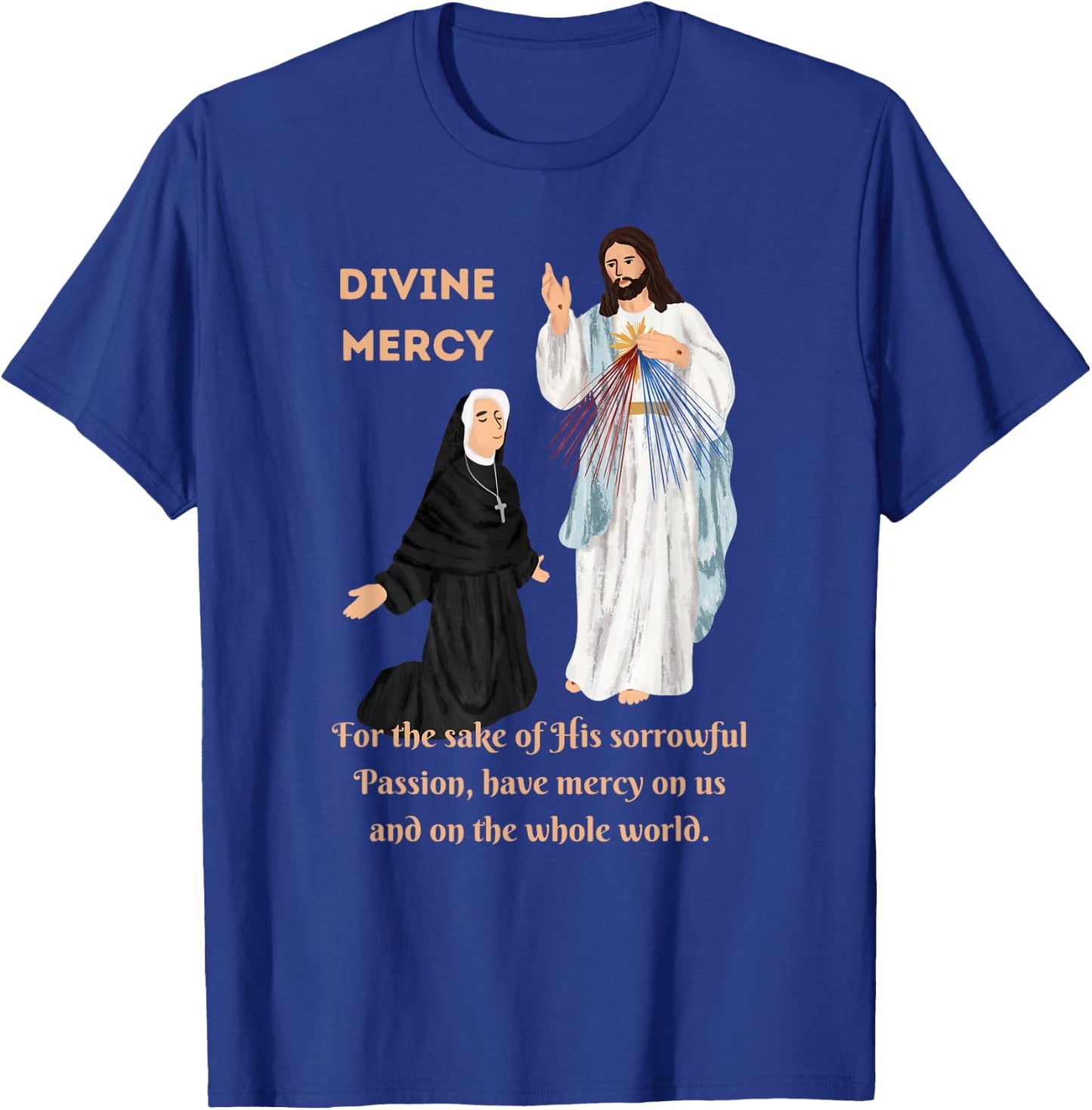 Divine Mercy Jesus and Saint Faustina T-Shirt - T-Shirt | Royal