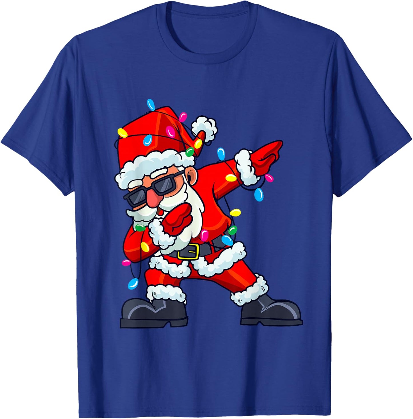 Dabbing Santa Claus Christmas Tree Lights Boys Kids Dab Xmas T-Shirt - T-Shirt | Royal