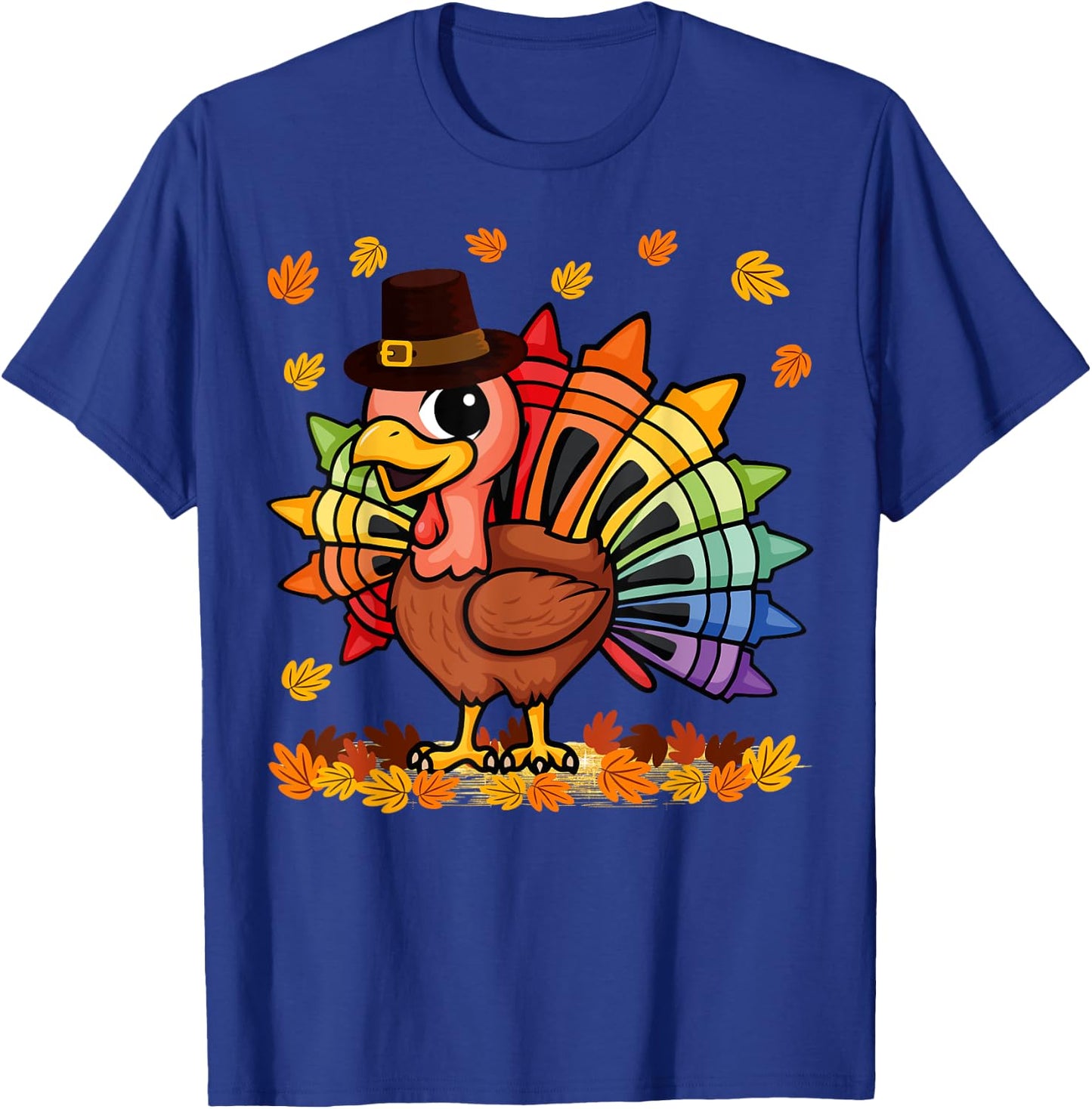 Funny Turkey Thanksgiving Turkey Art Teacher Men Women T-Shirt - T-Shirt | Royal