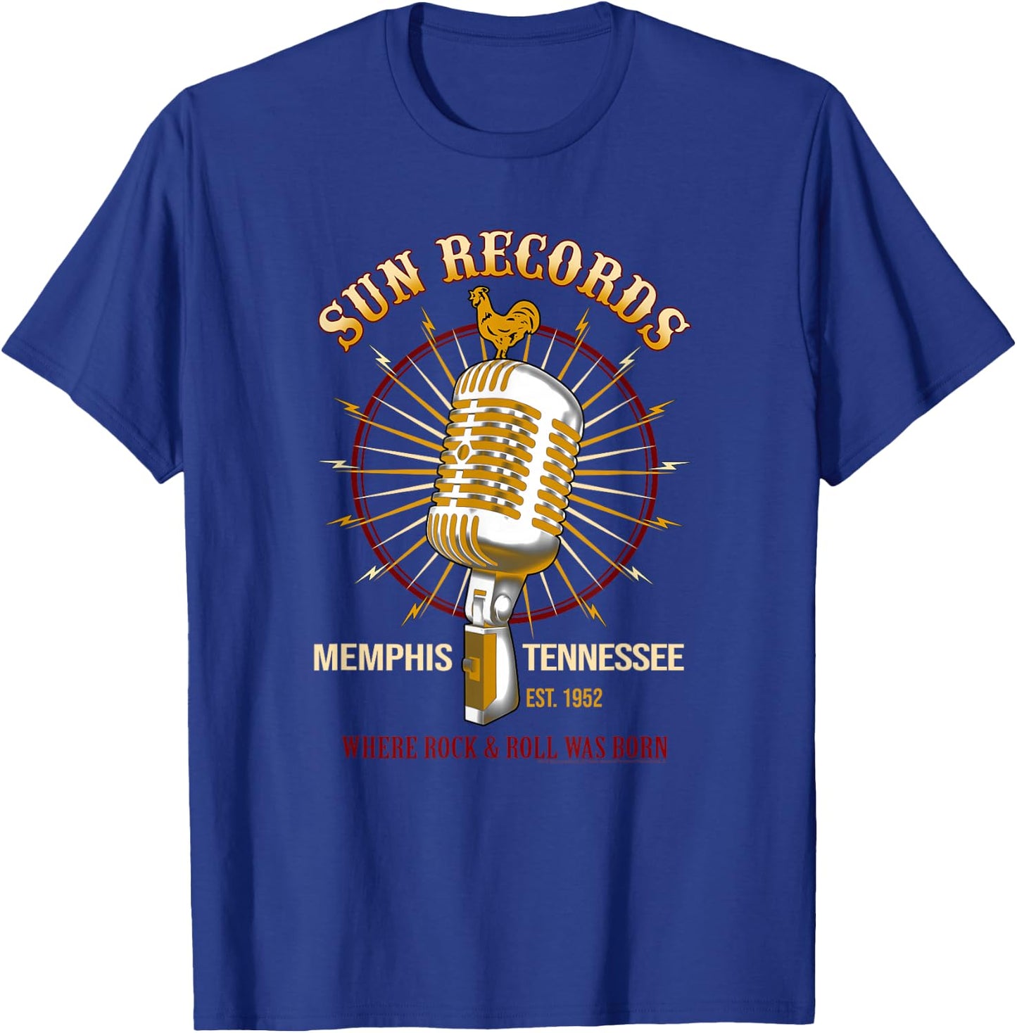 Sun Records Studio Mic Logo T-Shirt - T-Shirt | Royal