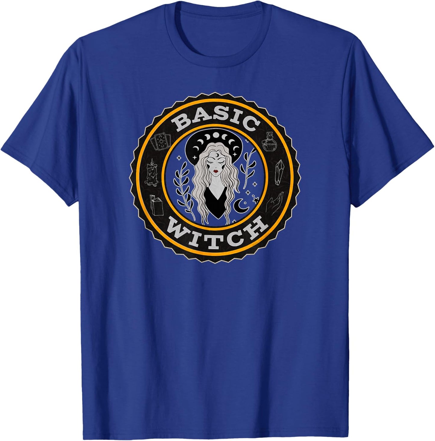 Pretty Halloween Basic Witch with Witchy Things Halloween T-Shirt - T-Shirt | Royal
