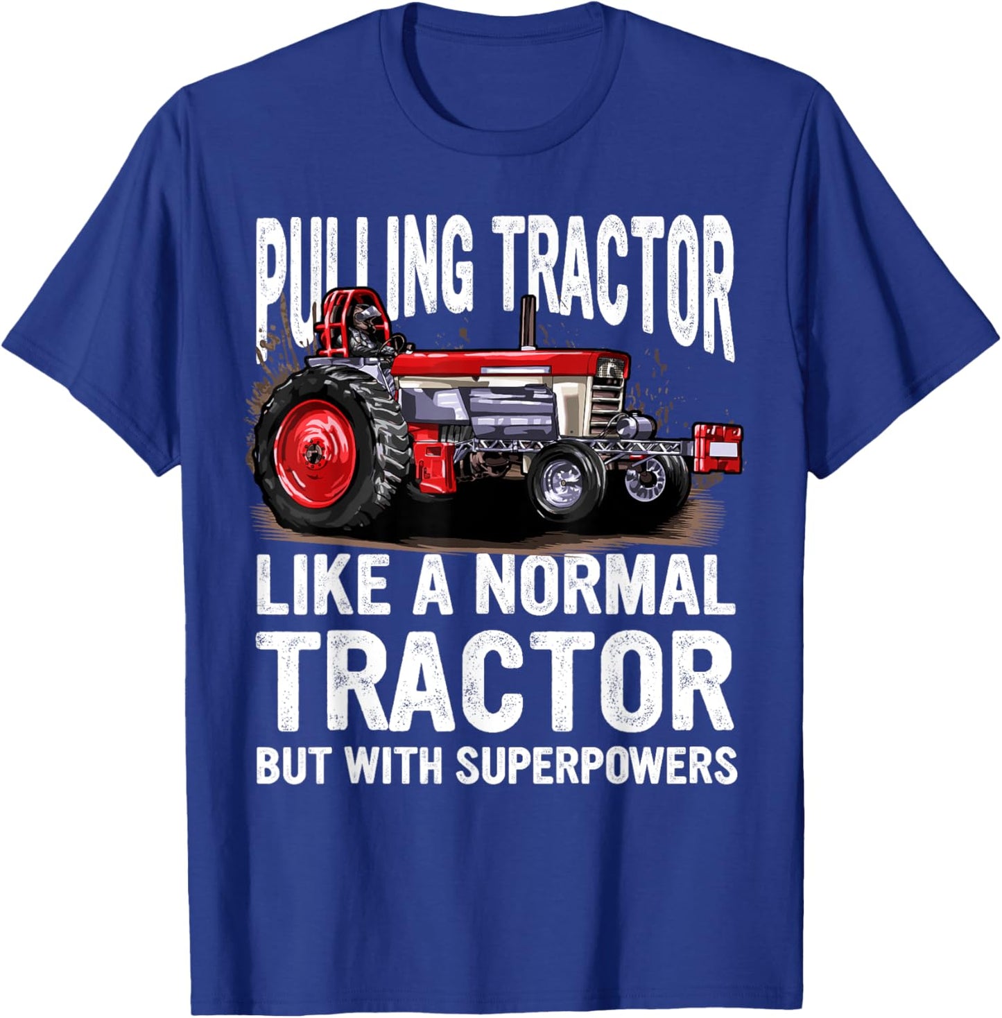 Passion Tractorpulling Men's Black Tractor Pulling Superpower Fun T-Shirt - T-Shirt | Royal