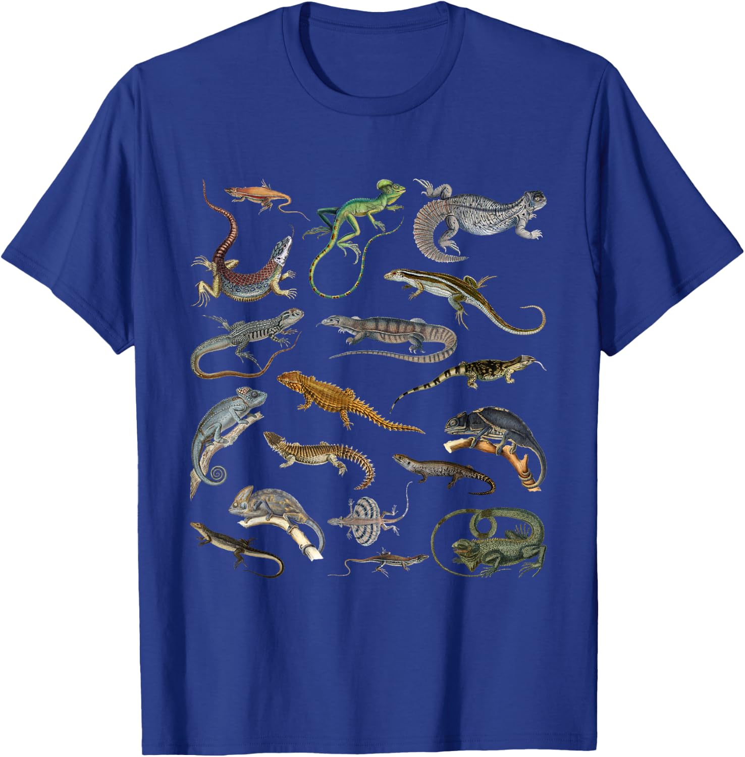 Lizards Collage Reptile Types Of Lizards Cool Lizards Lover T-Shirt - T-Shirt | Royal