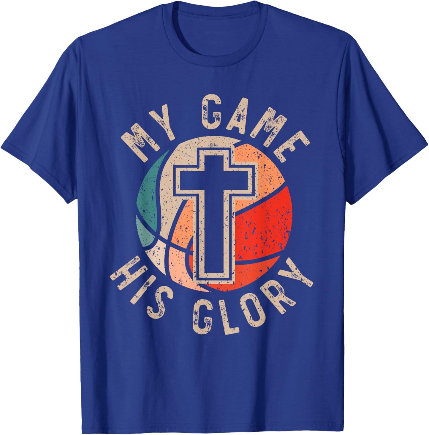 Basketball and Jesus Christ Christian Believer Hooper T-Shirt - T-Shirt | Royal