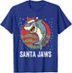 Santa Shark Christmas Lights Funny Boys Merry Sharkmas Xmas T-Shirt - T-Shirt | Royal