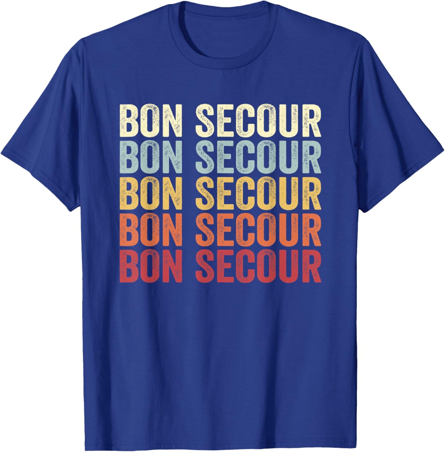 Bon Secour Alabama Bon Secour AL Retro Vintage Text T-Shirt - T-Shirt | Royal