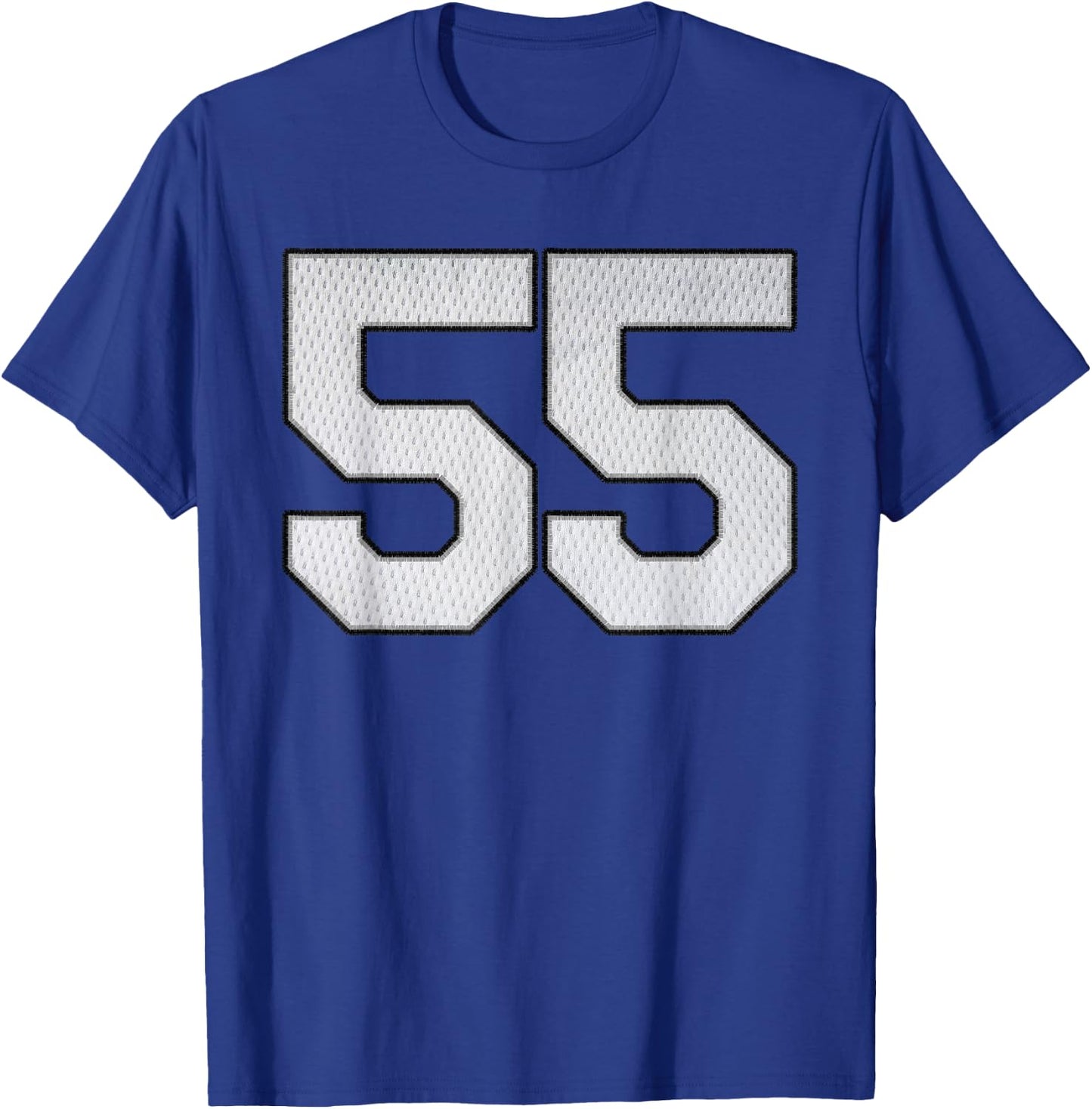 White Jersey Number 55 Athlete Sports Supporter Fanwear T-Shirt - T-Shirt | Royal