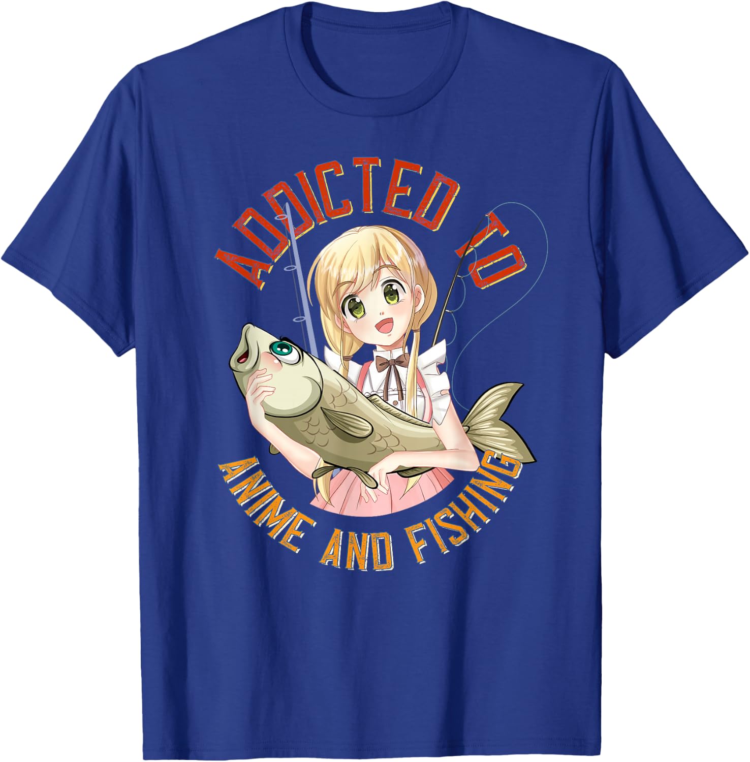 Lucky Fishing Gear for Fishermans and Anime Manga Lovers T-Shirt - T-Shirt | Royal