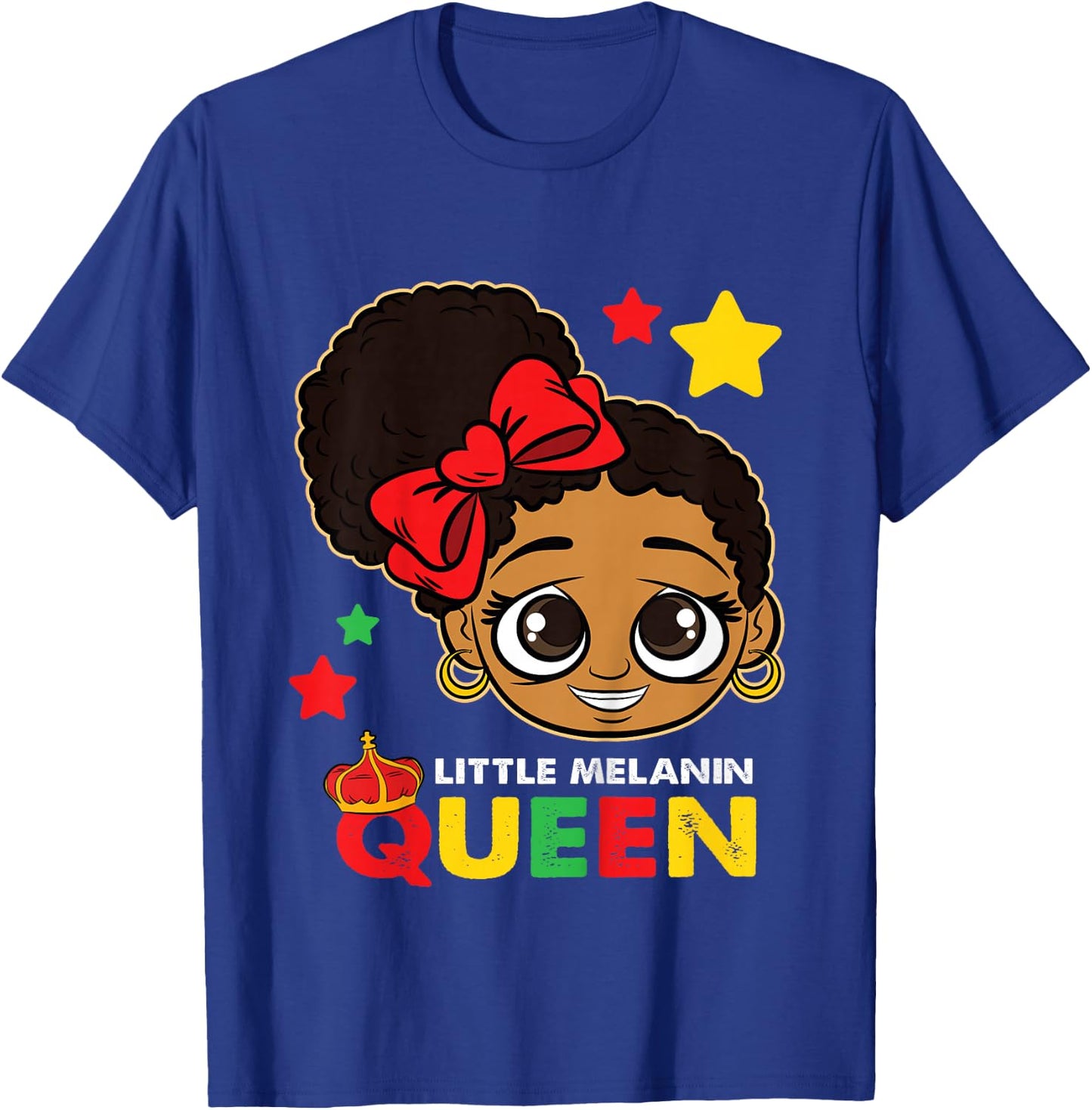 Kids Little Melanin Queen Black History Month BLM African Girls T-Shirt - T-Shirt | Royal