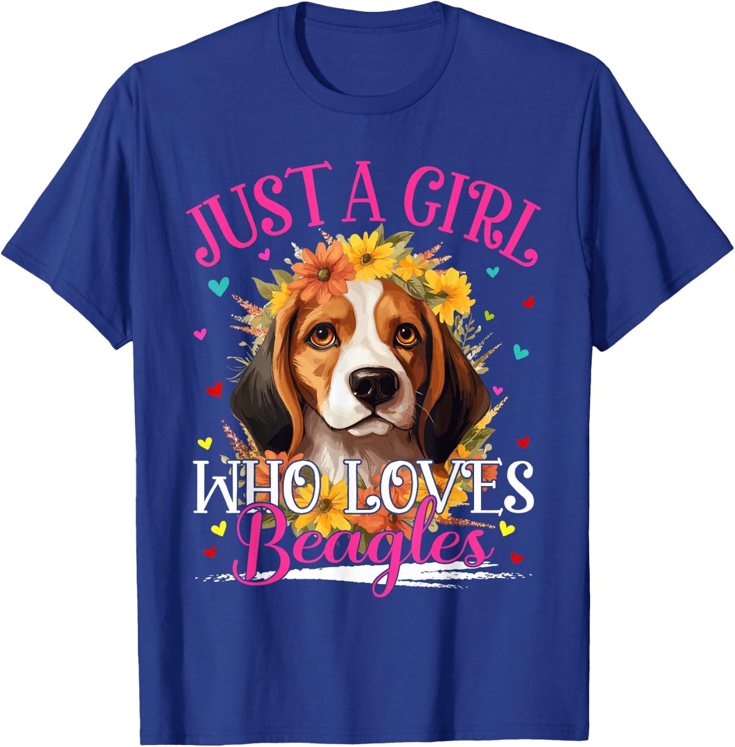 Just A Girl Who Loves Beagles Dog Girls T-Shirt - T-Shirt | Royal