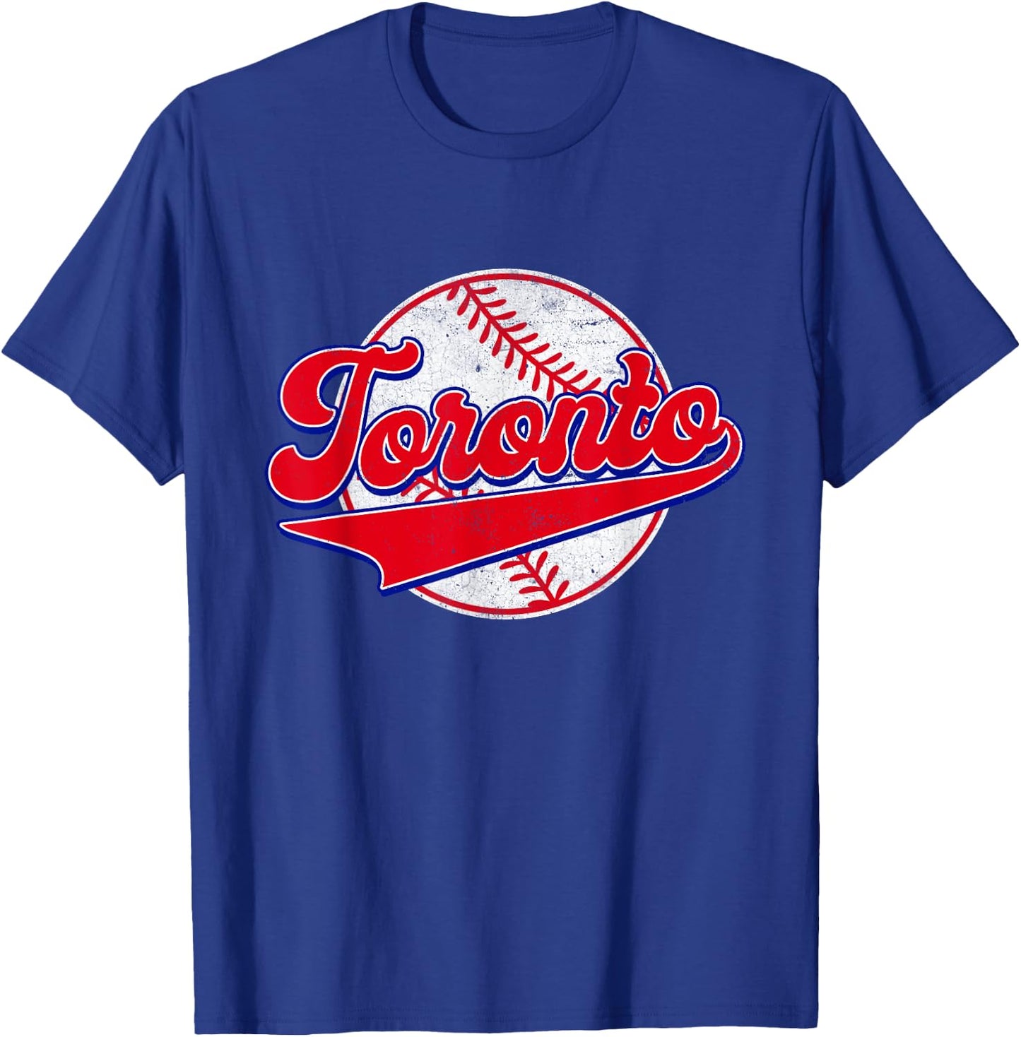 Toronto Cityscape Vintage Baseball Men Women Kids T-Shirt - T-Shirt | Royal