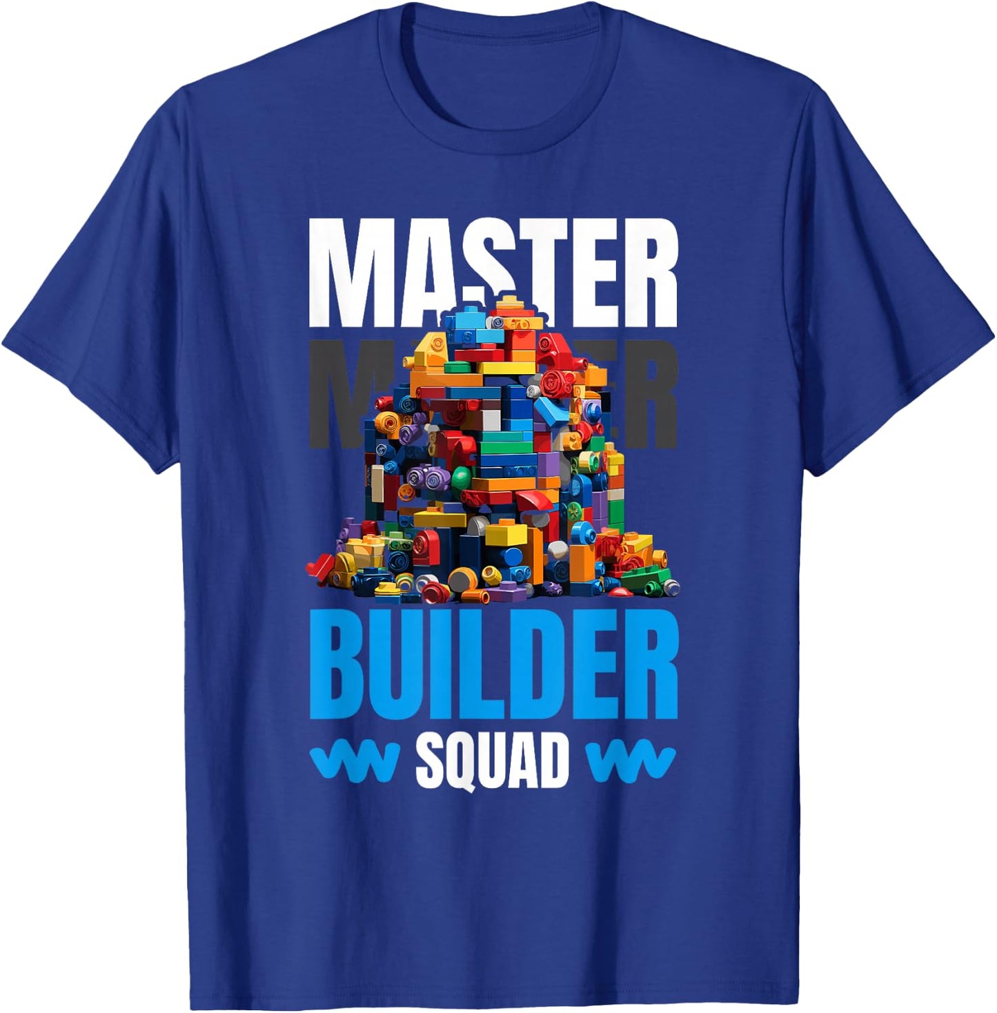 Master Builder Bricks Blocks Play Toys T-Shirt - T-Shirt | Royal