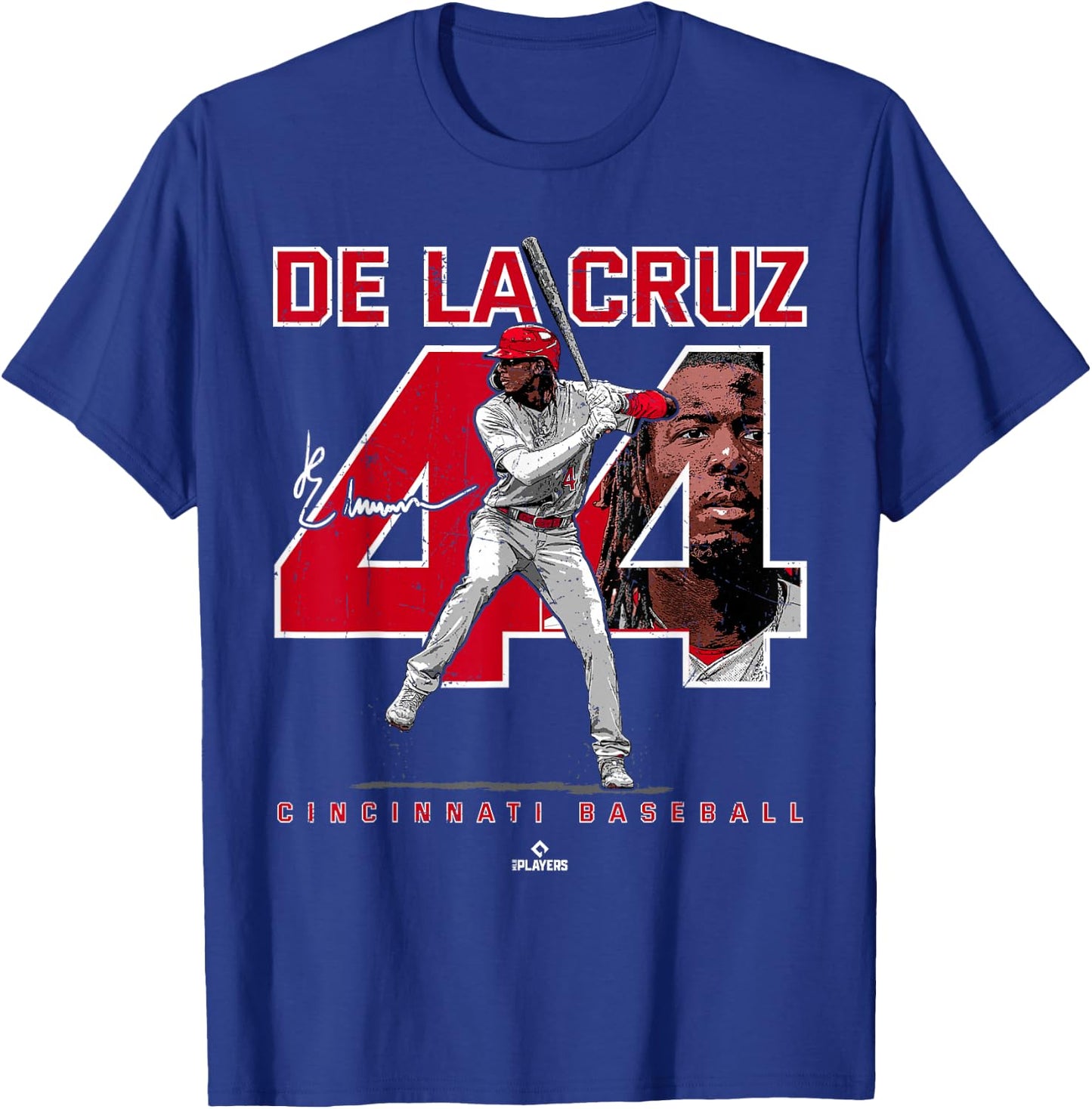 BallPark MVP -Adult Black Baseball Player - Small - Short Sleeve - - Cincinnati - Elly De La Cruz T-Shirt - T-Shirt | Royal