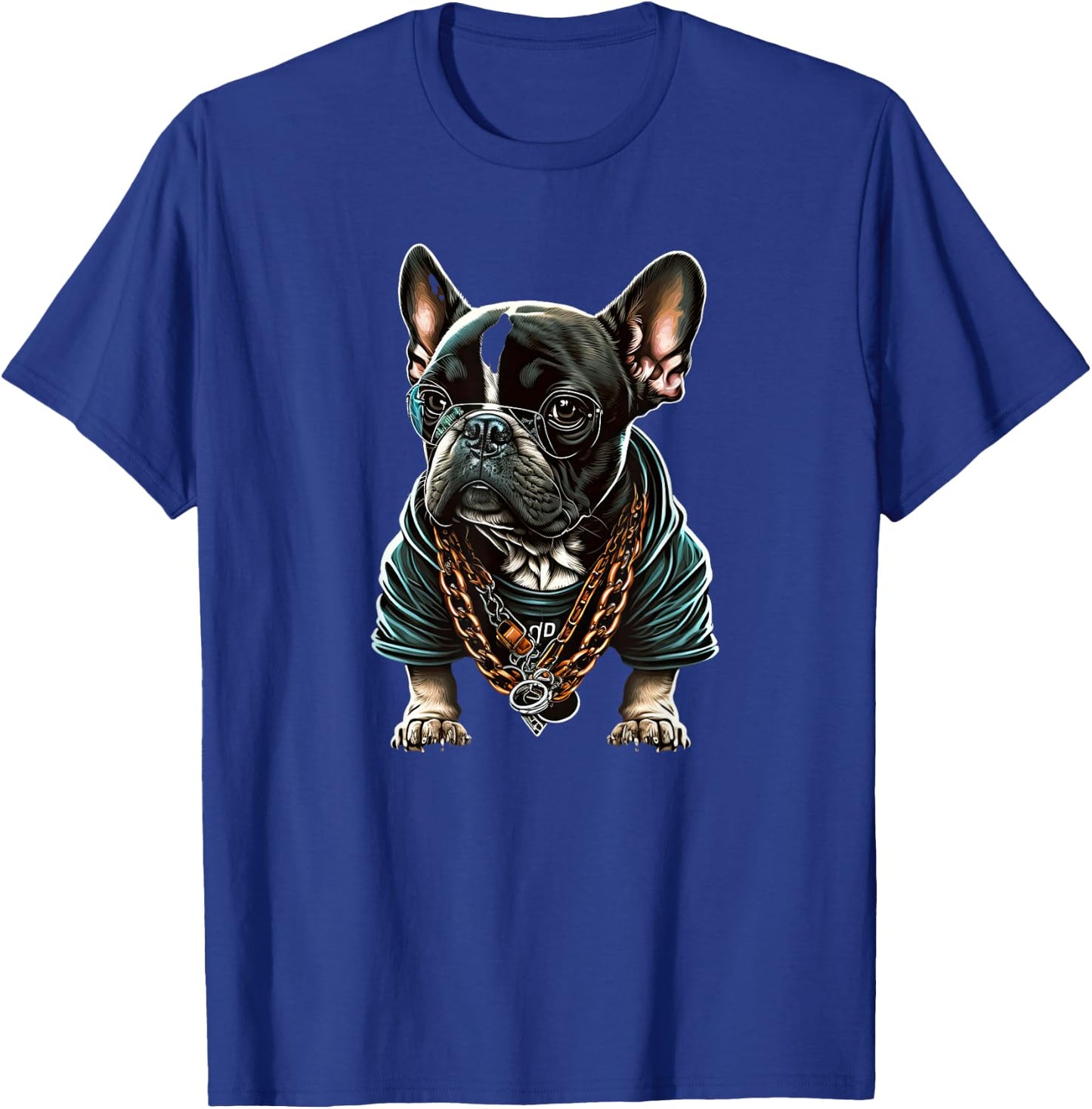 Funny French Bulldog Frenchie Rap hip hop R&B T-Shirt - T-Shirt | Royal