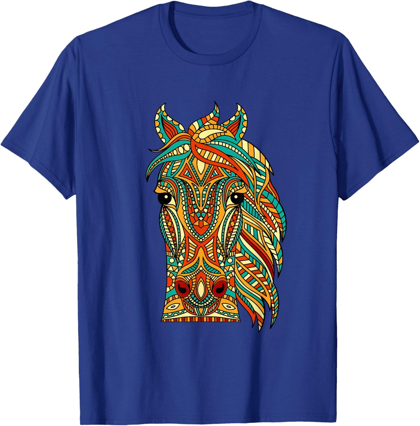 Tribal Horse Design - Horses Animal Lover Horseback Riding T-Shirt - T-Shirt | Royal