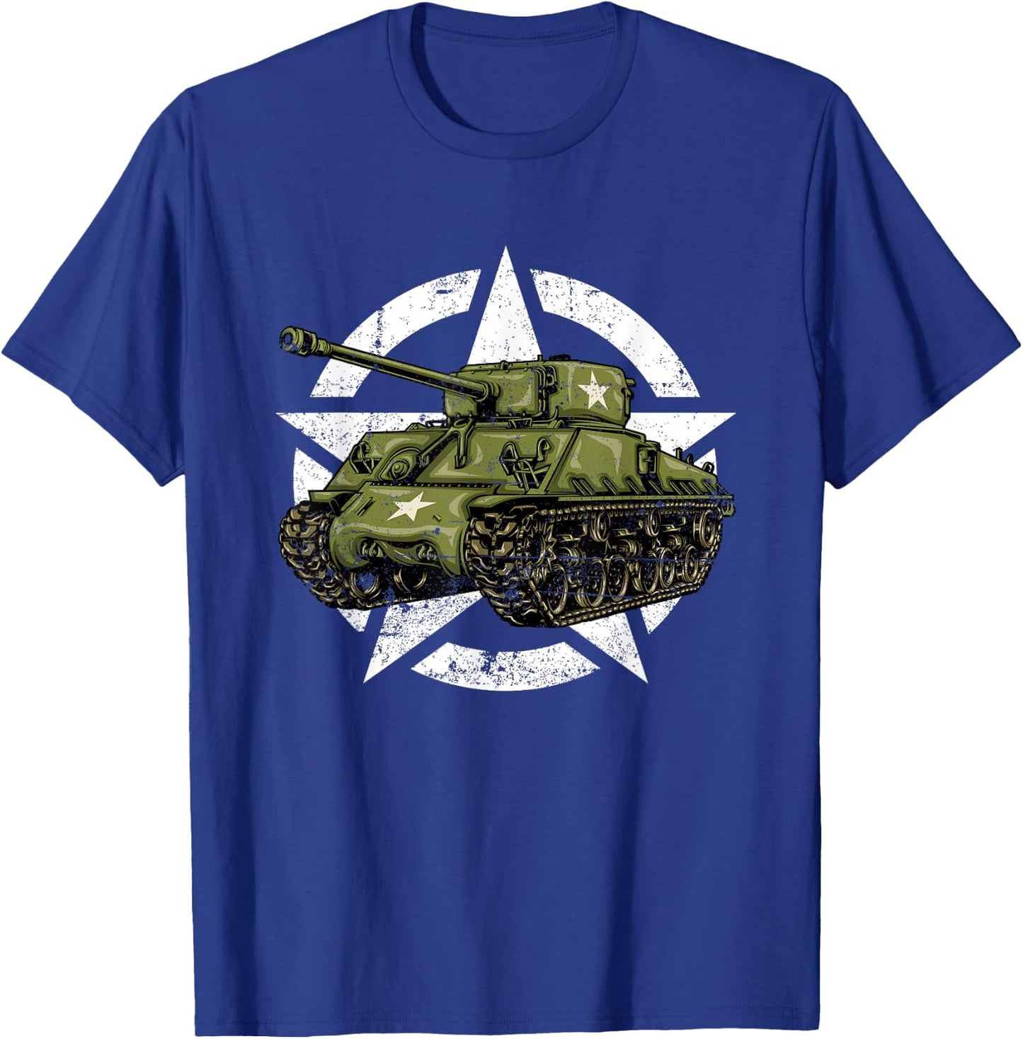 Sherman M4 World War 2 Army Tank Vintage Tank a Military Boy T-Shirt - T-Shirt | Royal