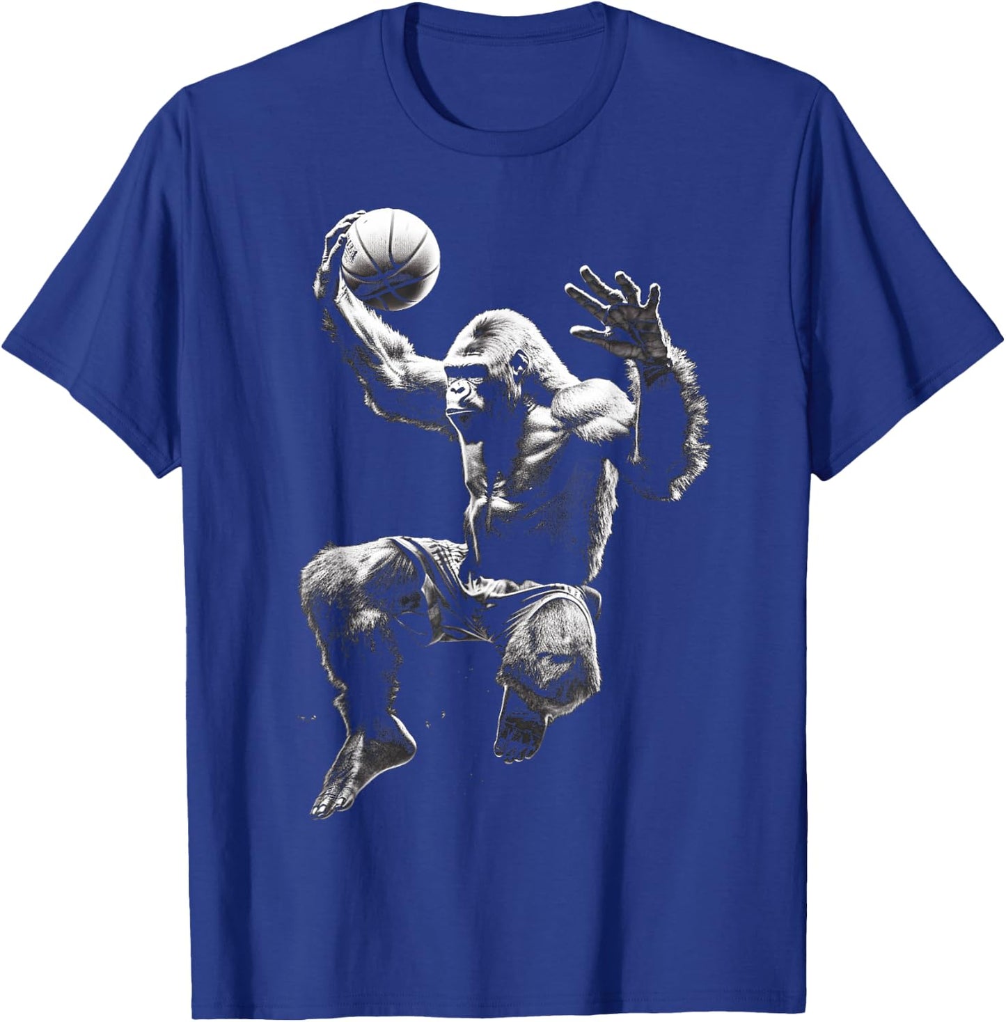 Gorilla Playing Basketball Funny Gorilla Basketball Player T-Shirt - T-Shirt | Royal