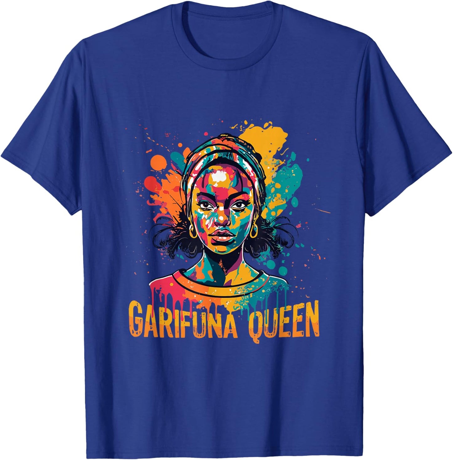 Garifuna Queen Design for Honduras Caribbean Afro Girl Women T-Shirt - T-Shirt | Royal