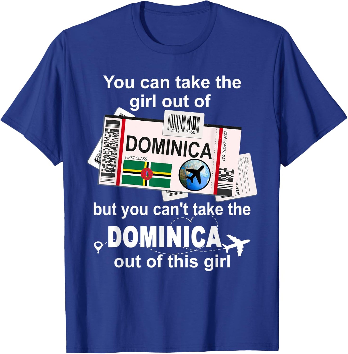 Dominica Boarding Pass - Dominica Girl - Dominica T-Shirt - T-Shirt | Royal