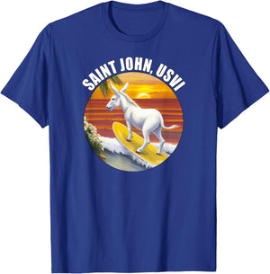 Saint John USVI Funny Surfing Donkey US Virgin Islands T-Shirt - T-Shirt | Royal