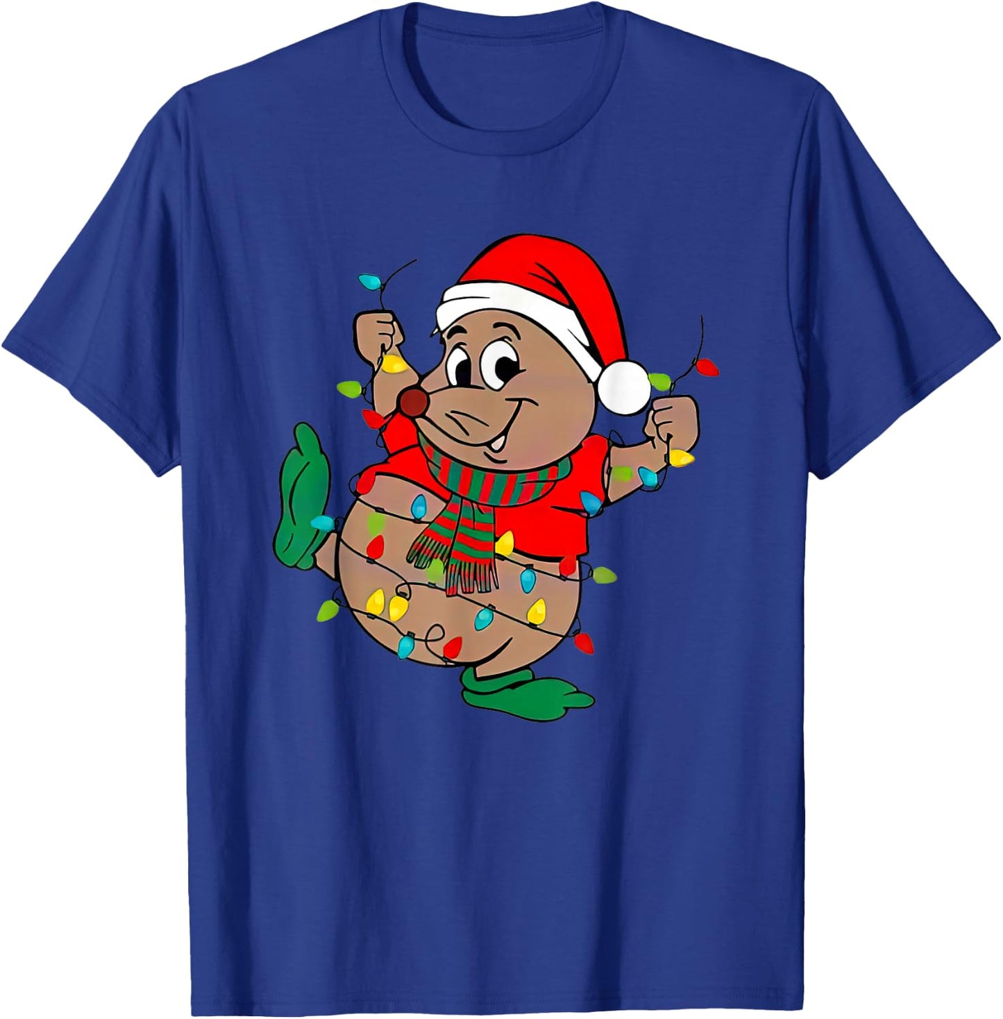 Cute Santa Gus Christmas Lights T-Shirt - T-Shirt | Royal