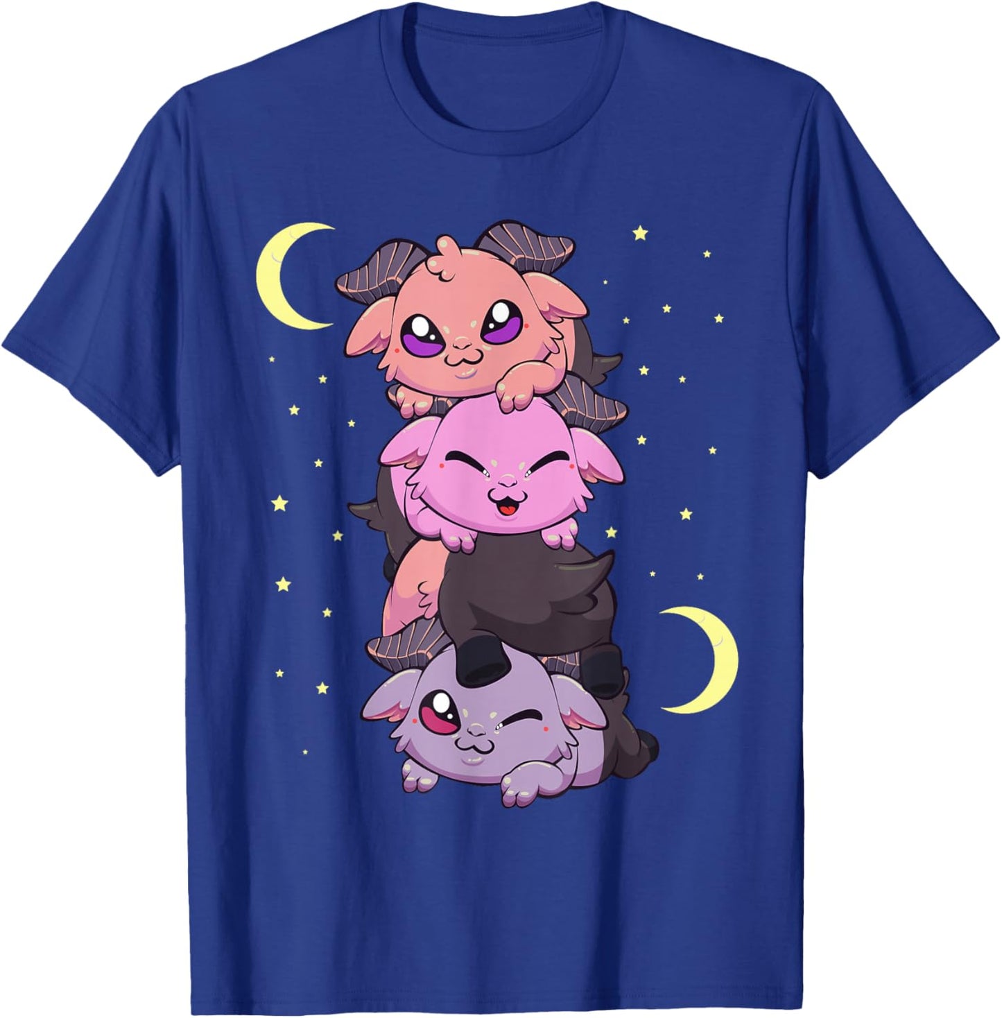 Pastel Goth Kawaii Pile of Playing Baby Baphomet T-Shirt - T-Shirt | Royal