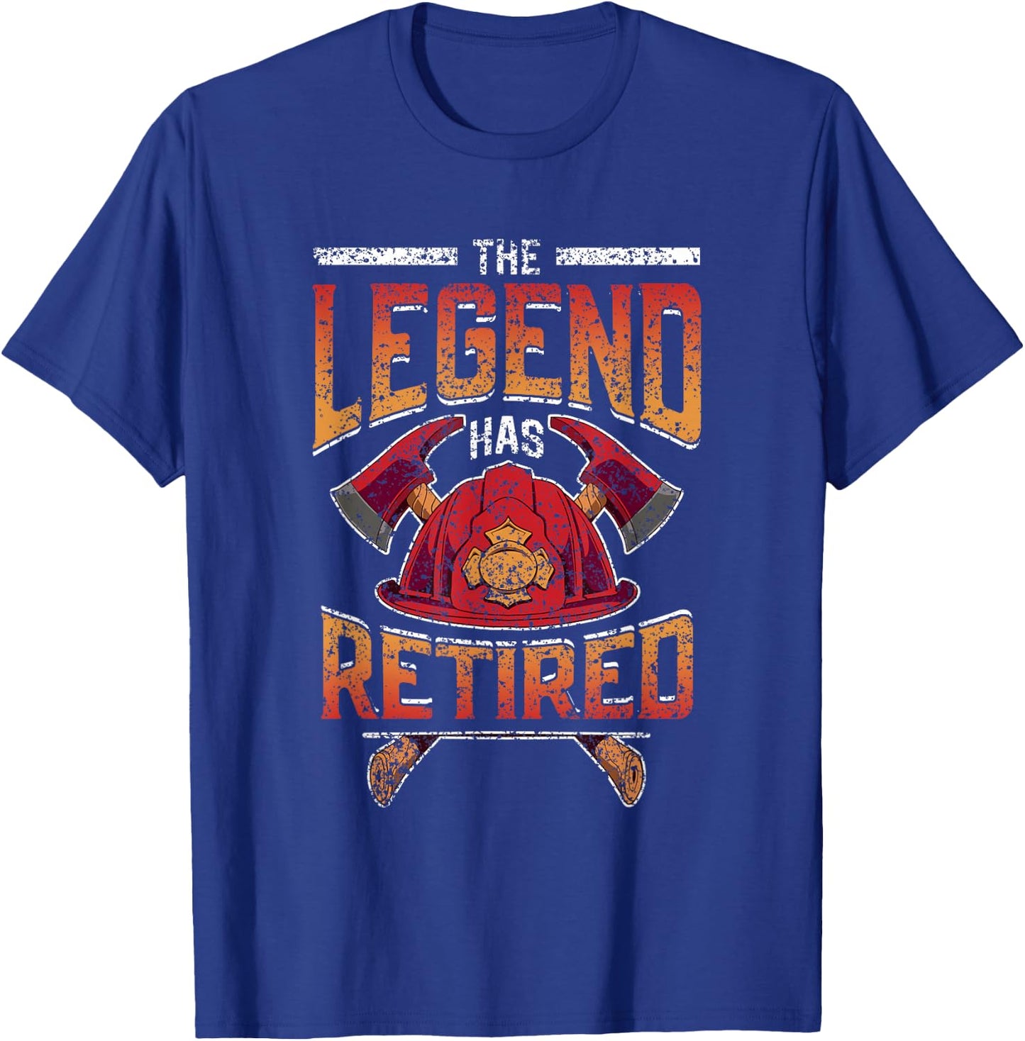The Legend Has Retired Firefighter Fire Fighter Retirement T-Shirt - T-Shirt | Royal