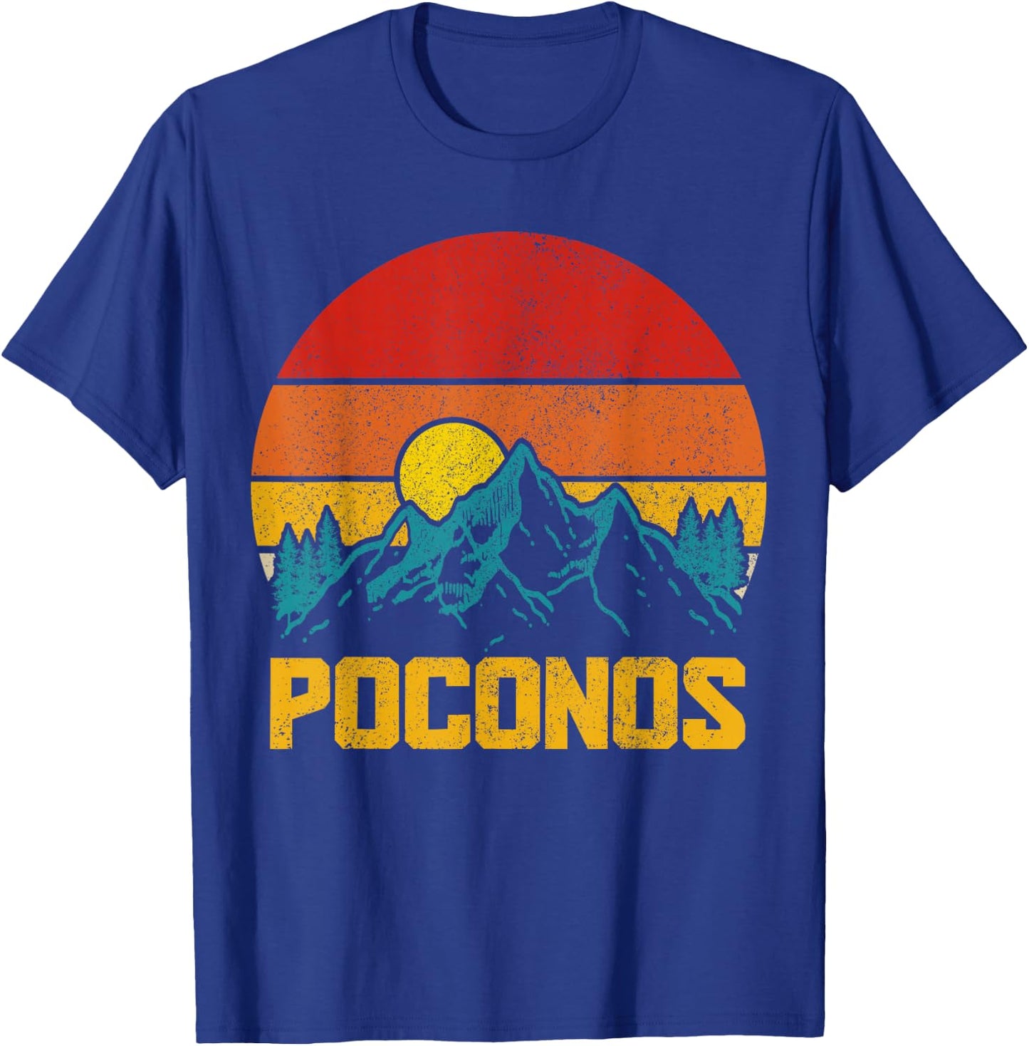 Pocono Mountains Poconos Pennsylvania Hiking Vintage T-Shirt - T-Shirt | Royal