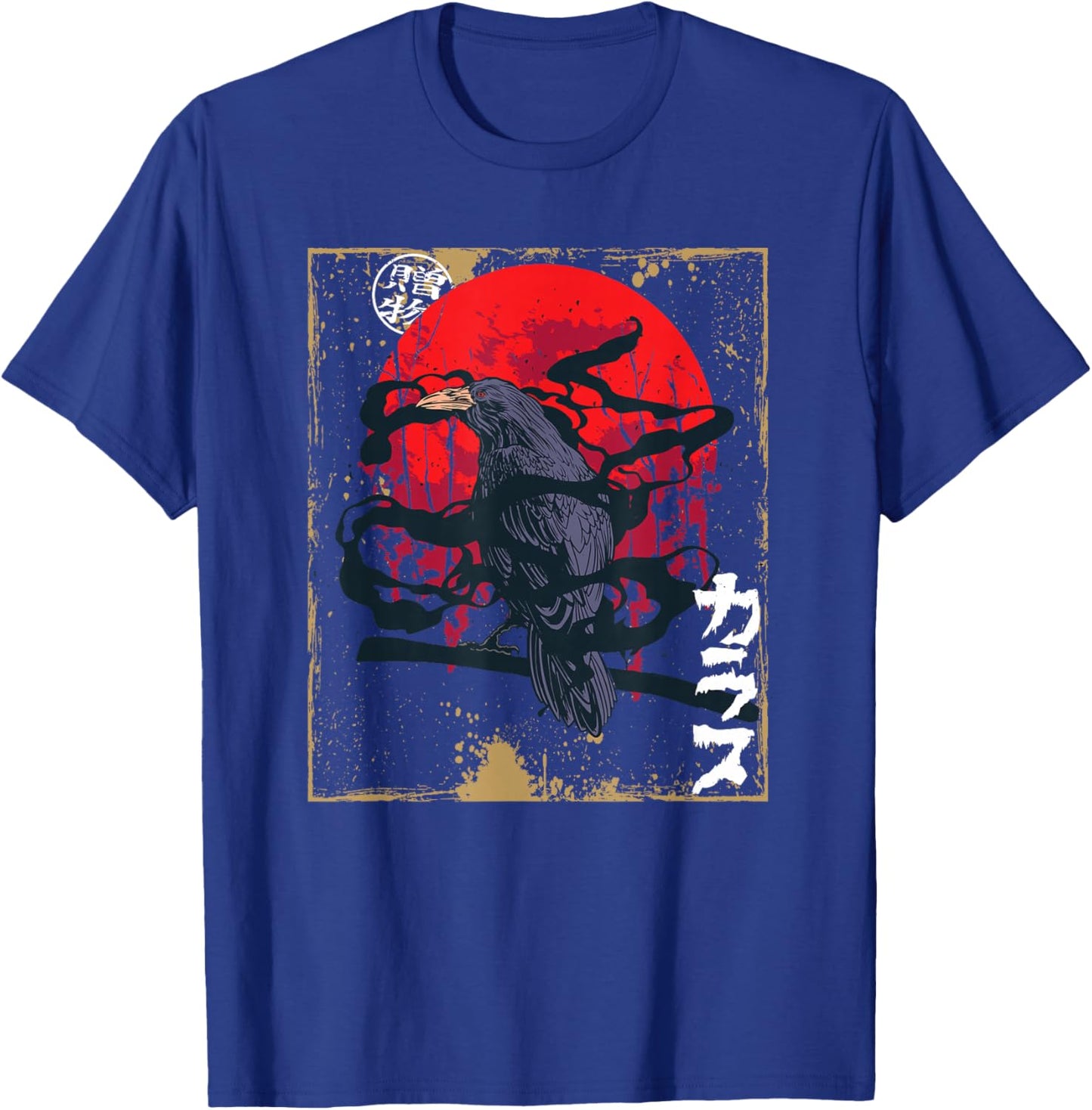 Gothic Raven Red Moon Black Crow T-Shirt - T-Shirt | Royal