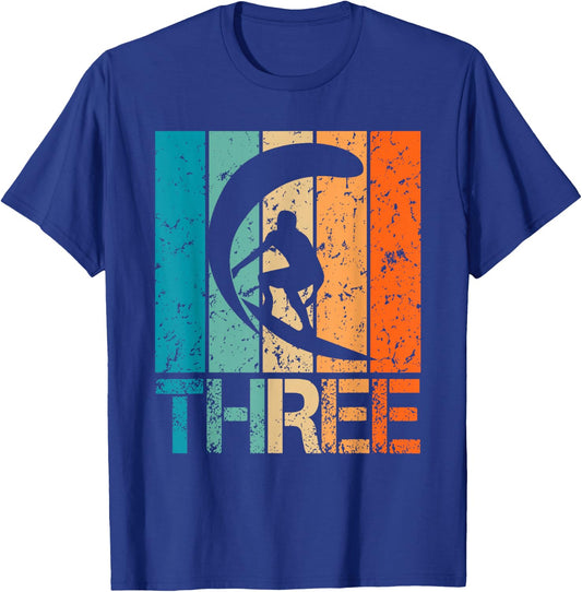 3rd Surfing Birthday 3 Year Old 3yr Boy Girl Birthday Surfer T-Shirt - T-Shirt | Royal