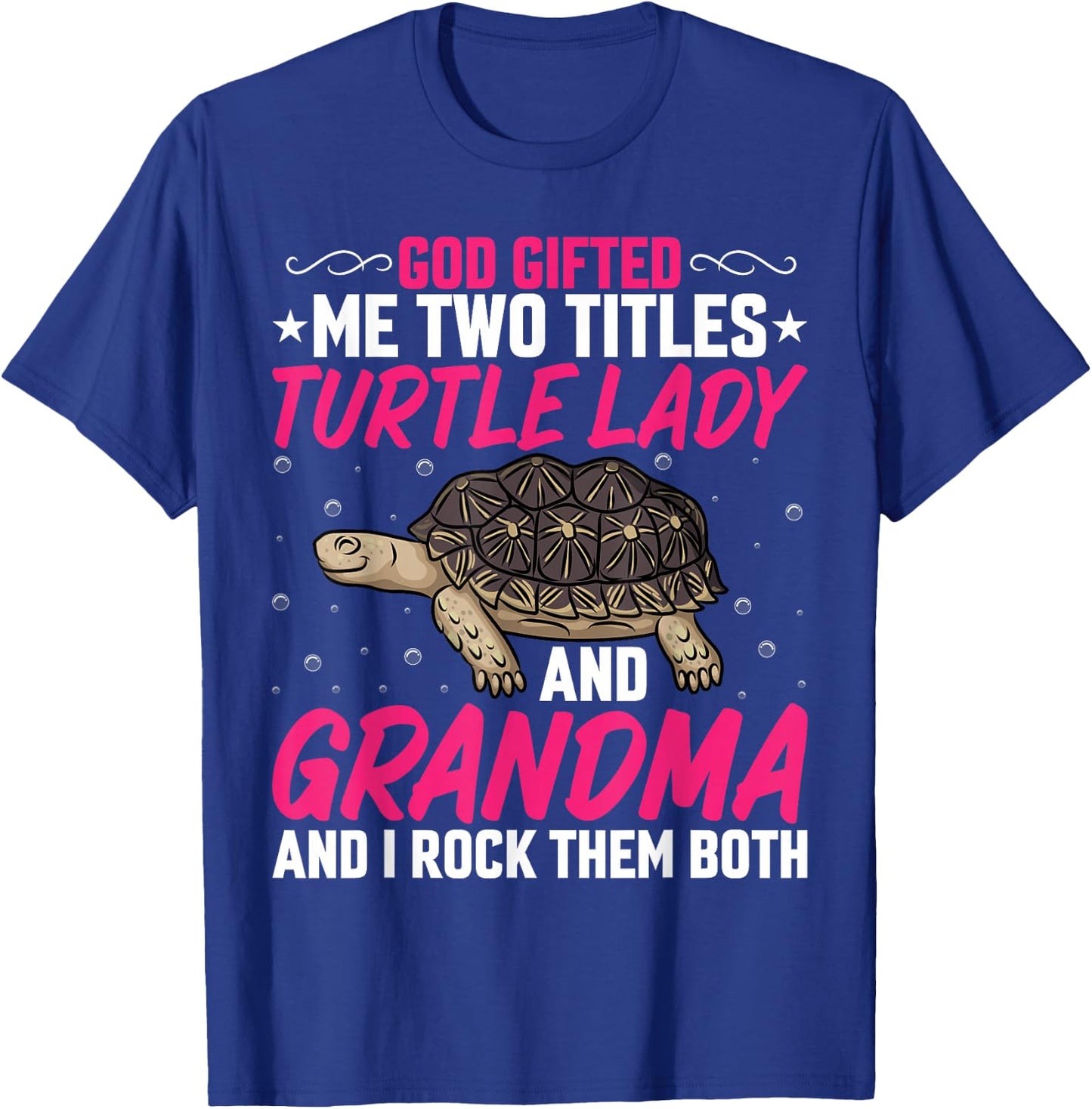 Turtle Lover Grandmom - Turtle Lady and Grandma Sea Tortoise T-Shirt - T-Shirt | Royal