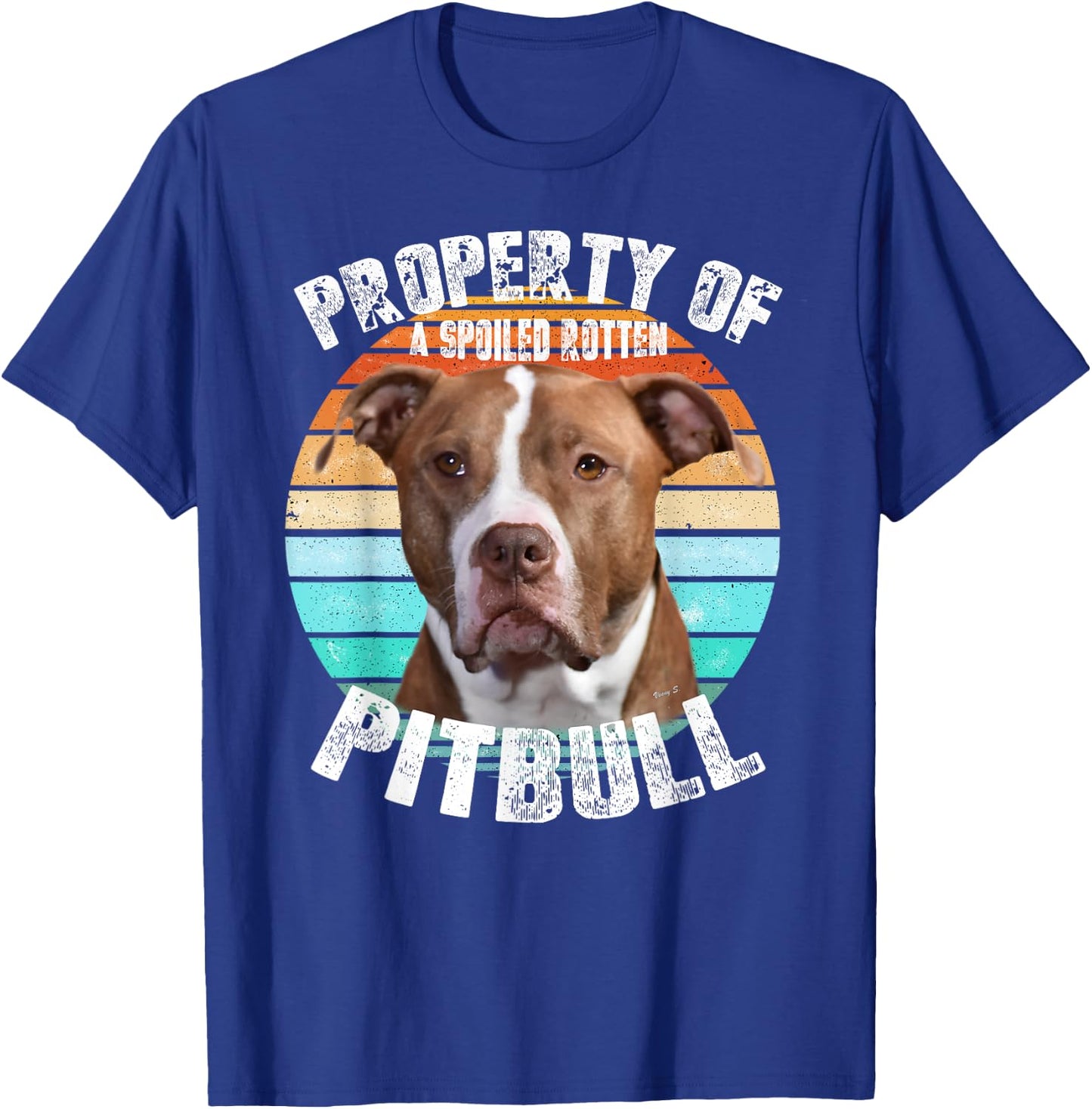 Pit Bull Owner Lover Retro Pitbull T-Shirt - T-Shirt | Royal