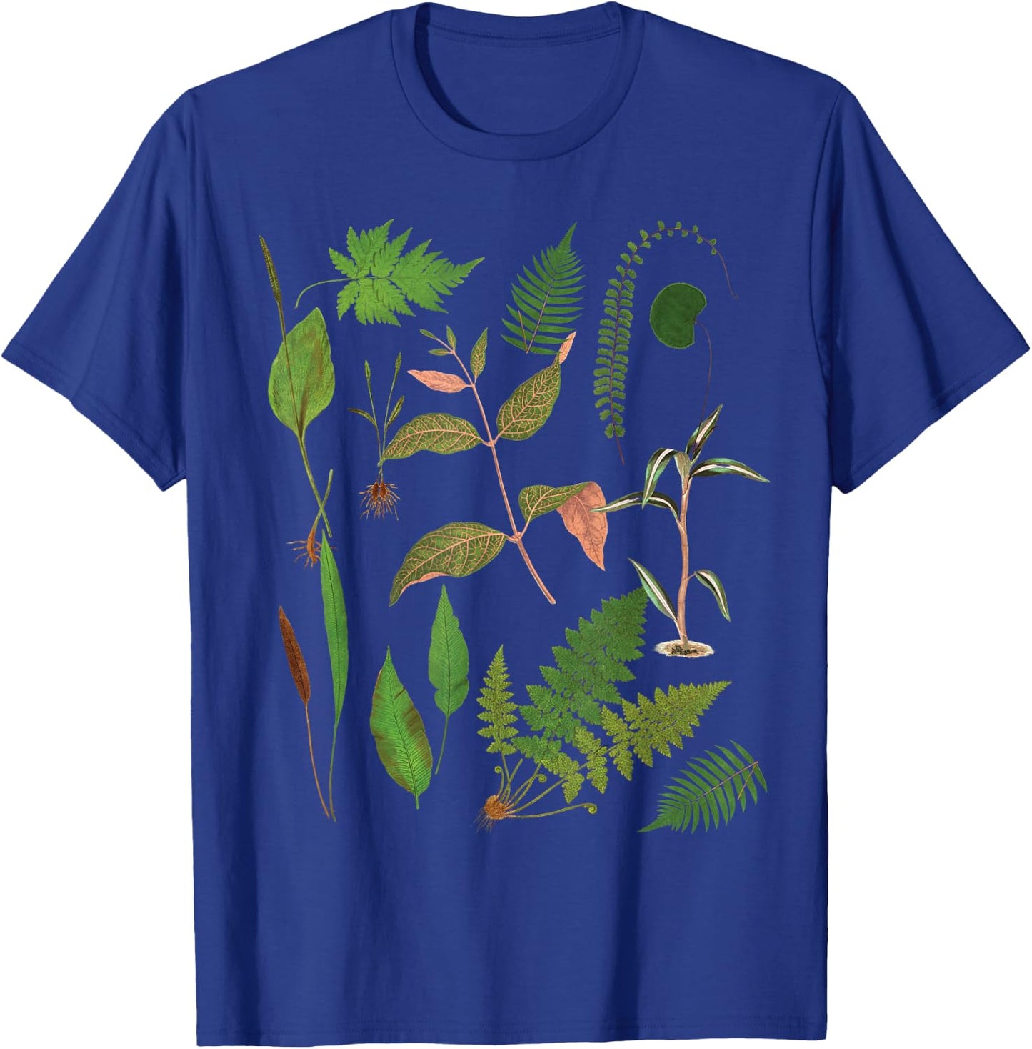 Vintage Botanical Flower Fern Leaf Green Plant Botany T-Shirt - T-Shirt | Royal