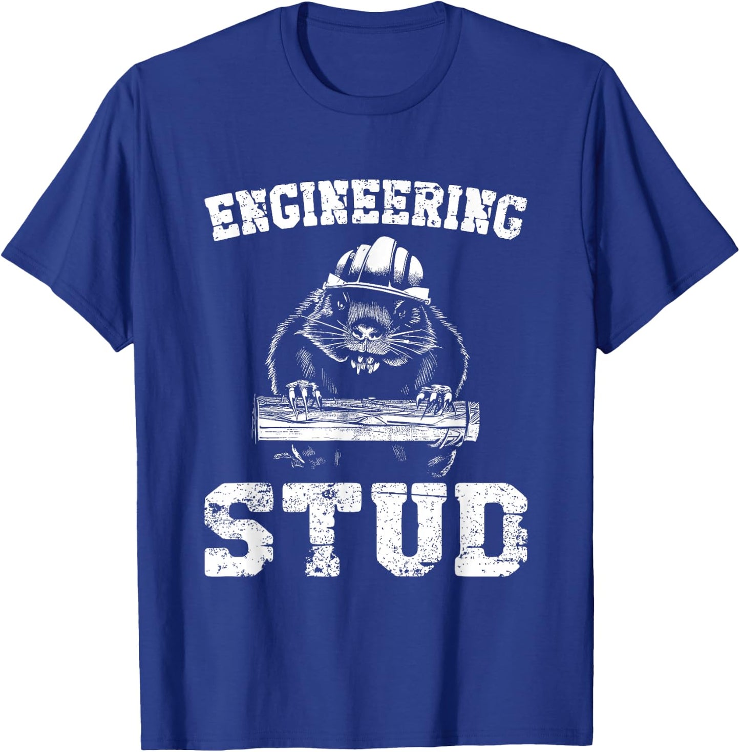 Engineering Stud Beaver - Funny Vintage Engineer Student T-Shirt - T-Shirt | Royal