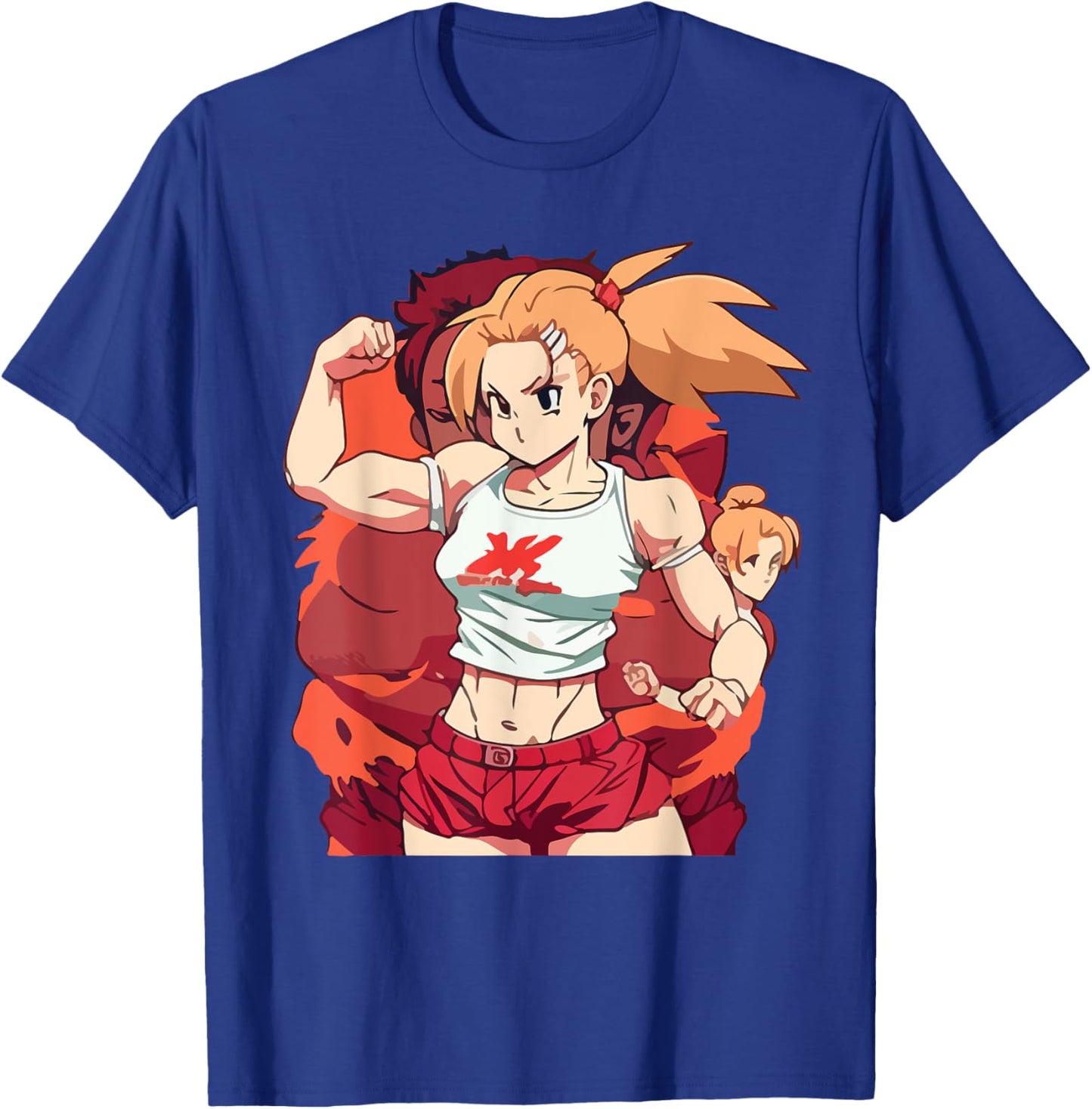 Anime Girl Fighter | Anime Gym Cute T-Shirt - T-Shirt | Royal