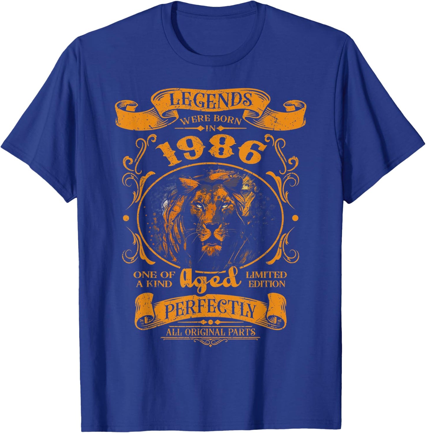 Legends were born in 1986 37th birthday lion lovers gift T-Shirt - T-Shirt | Royal