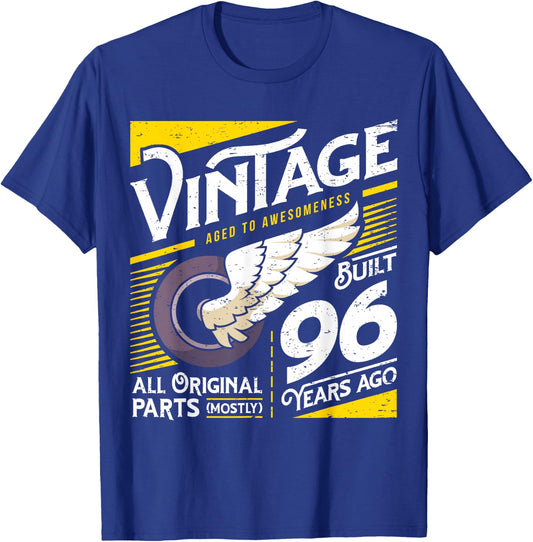 96 Years Vintage 96th Birthday T-Shirt - T-Shirt | Royal