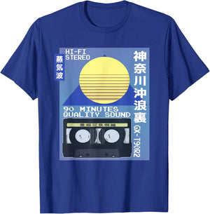 Vintage Cassette Ad Japanese 80s Retro Vaporwave Aesthetic T-Shirt - T-Shirt | Royal
