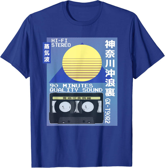 Vintage Cassette Ad Japanese 80s Retro Vaporwave Aesthetic T-Shirt - T-Shirt | Royal