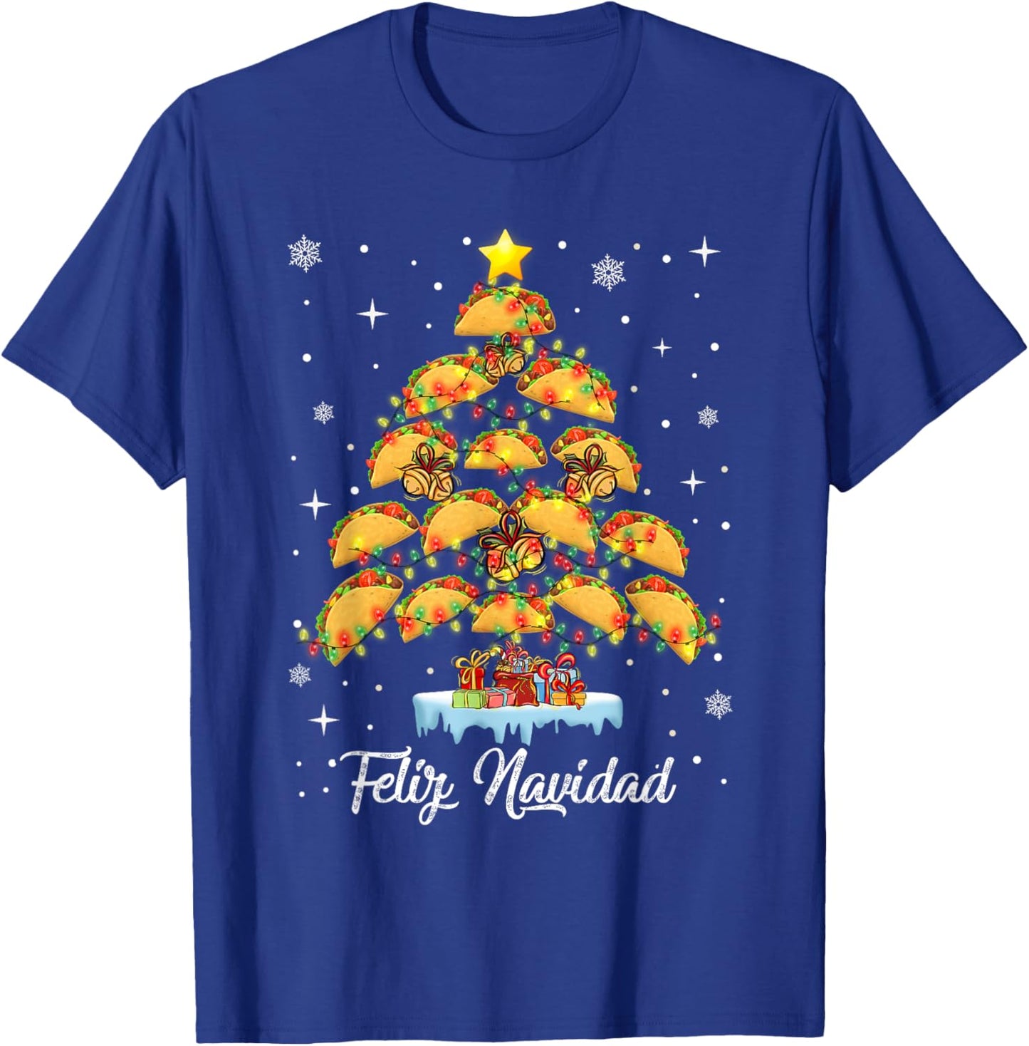 Oh Taco Christmas Tree Feliz Navidad Christmas Tacos T-Shirt - T-Shirt | Royal
