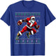African American Santa Football Ugly Christmas Sweater T-Shirt - T-Shirt | Royal