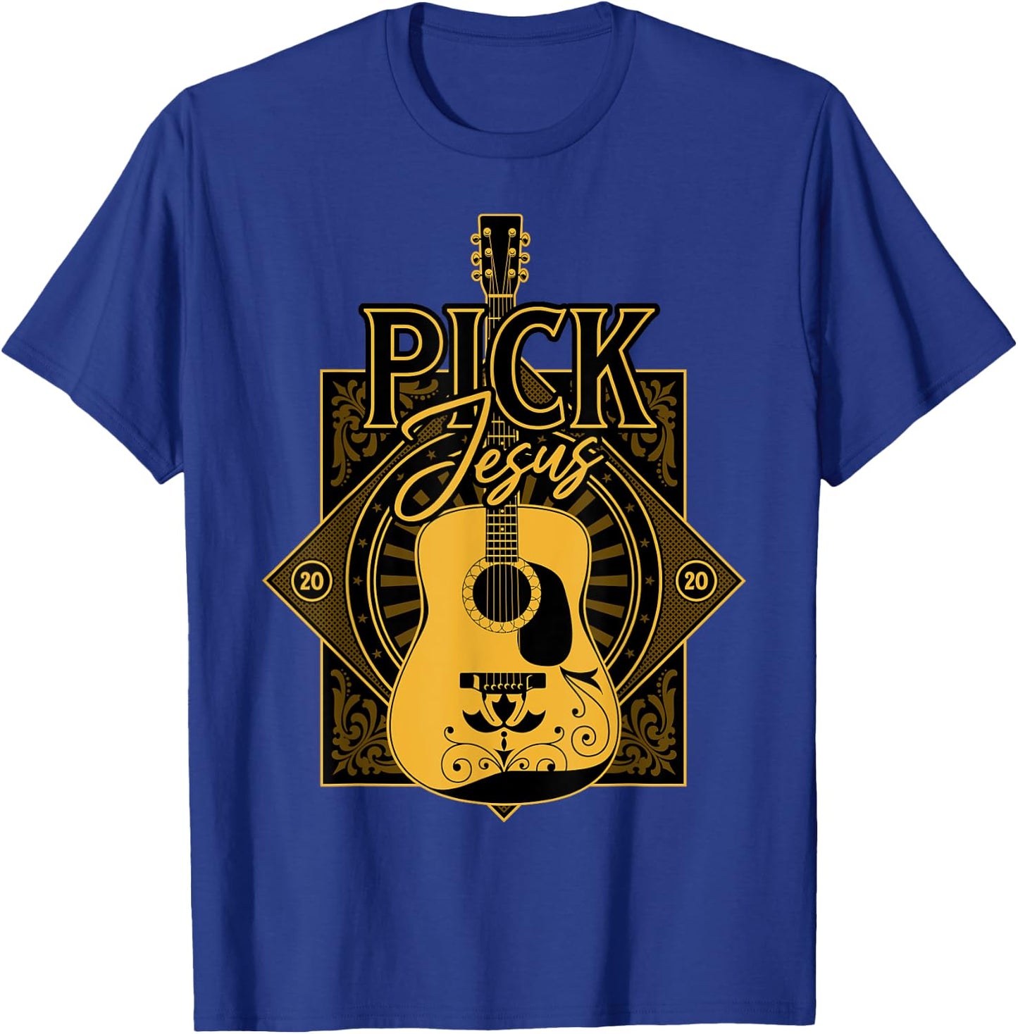 Pick Jesus - Funny Christian Pastor Guitar Worship Leader T-Shirt - T-Shirt | Royal
