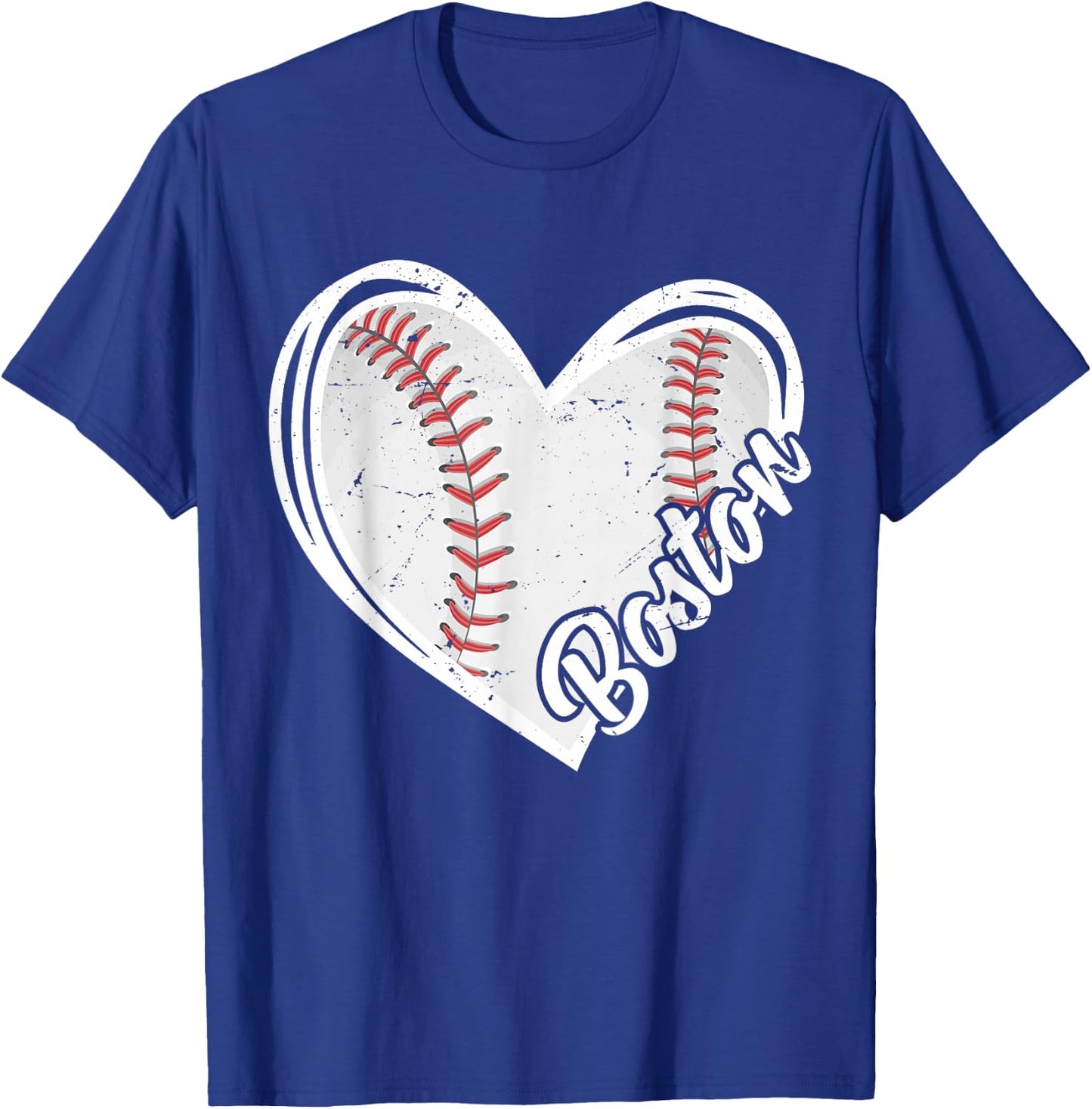 Boston Vintage Baseball Fans Men Women Boys Baseball Heart T-Shirt - T-Shirt | Royal